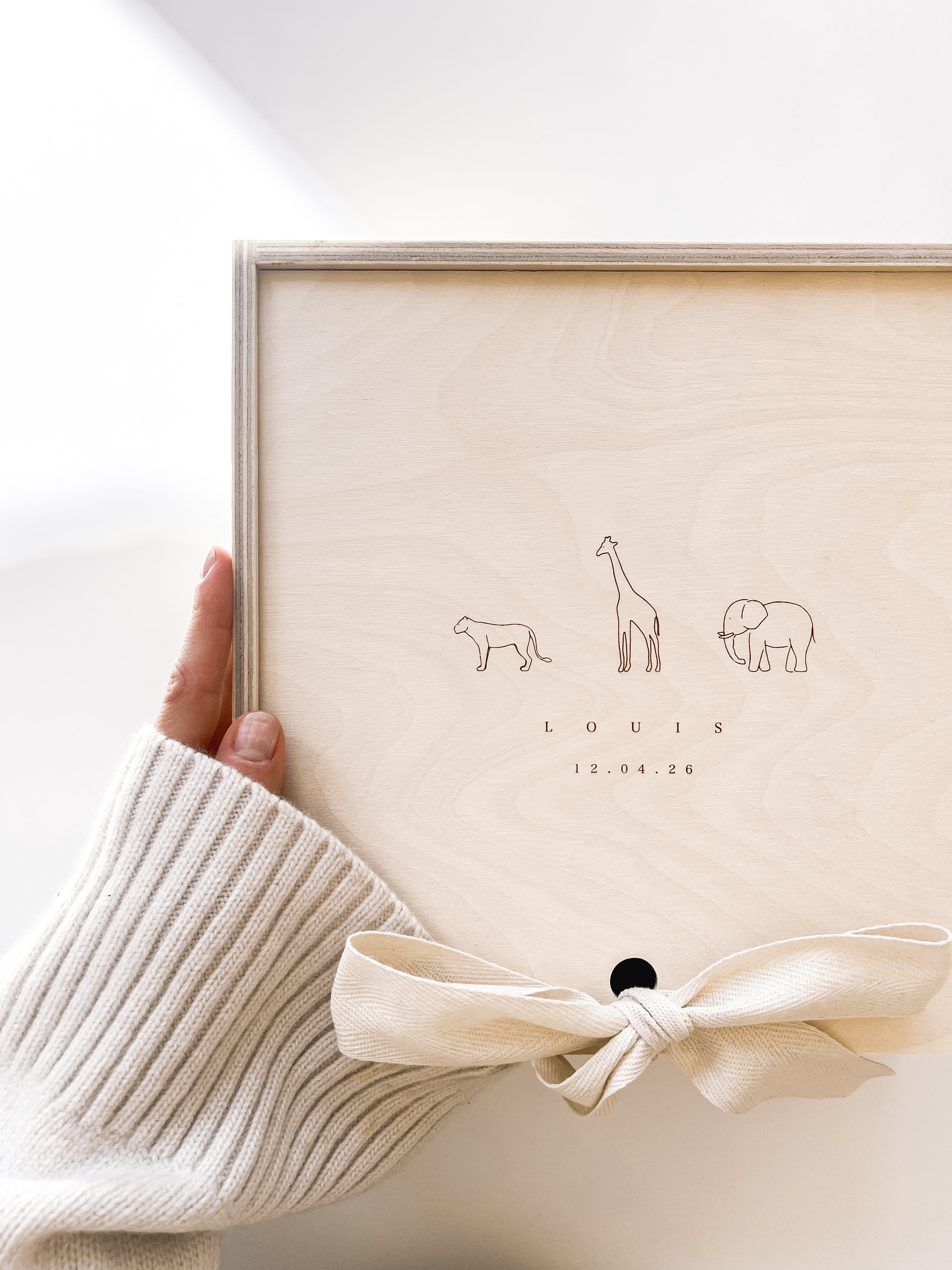 Erinnerungskiste Baby personalisiert - Safari