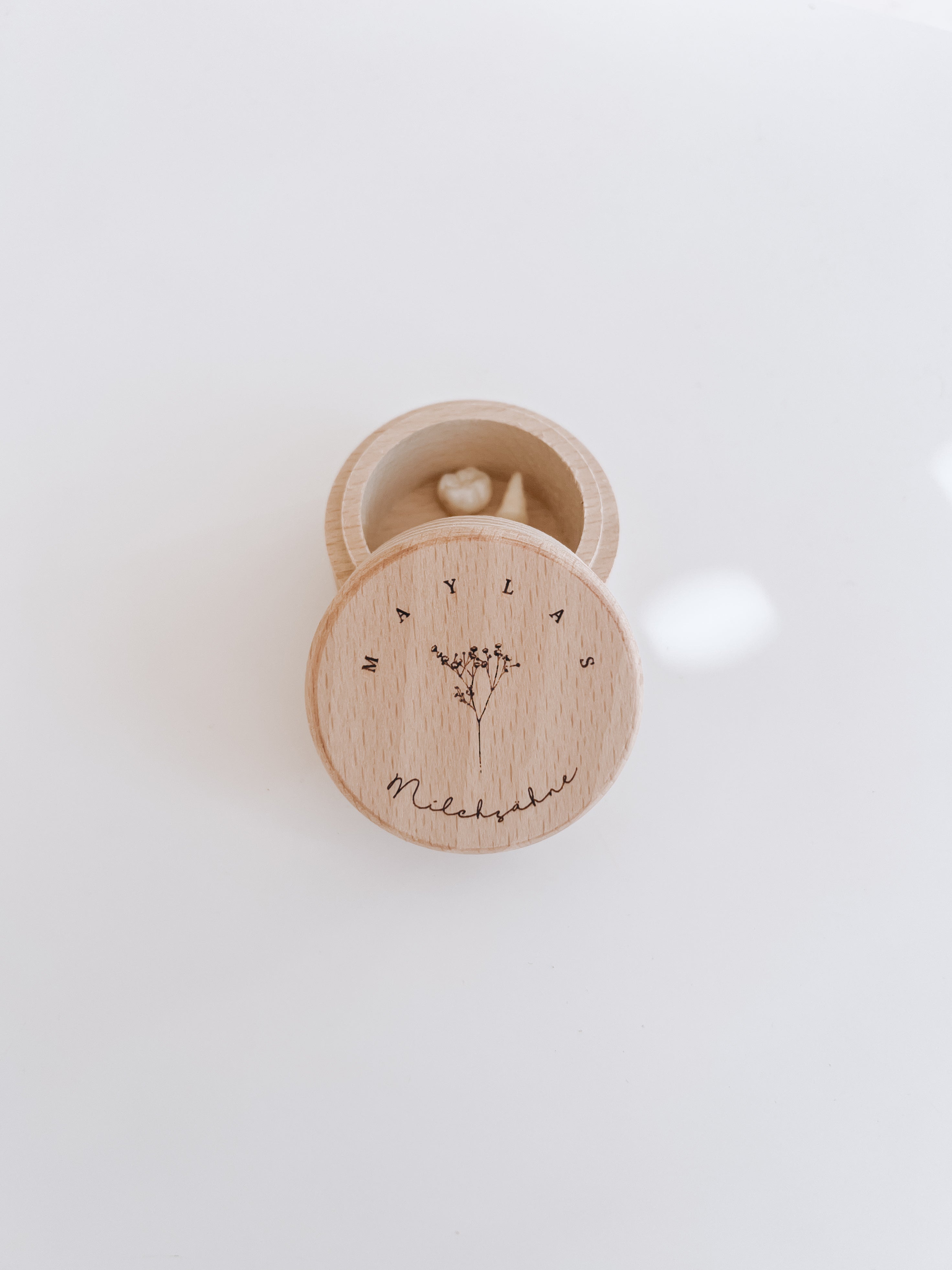 Zahndose Holz personalisiert - Schleierkraut