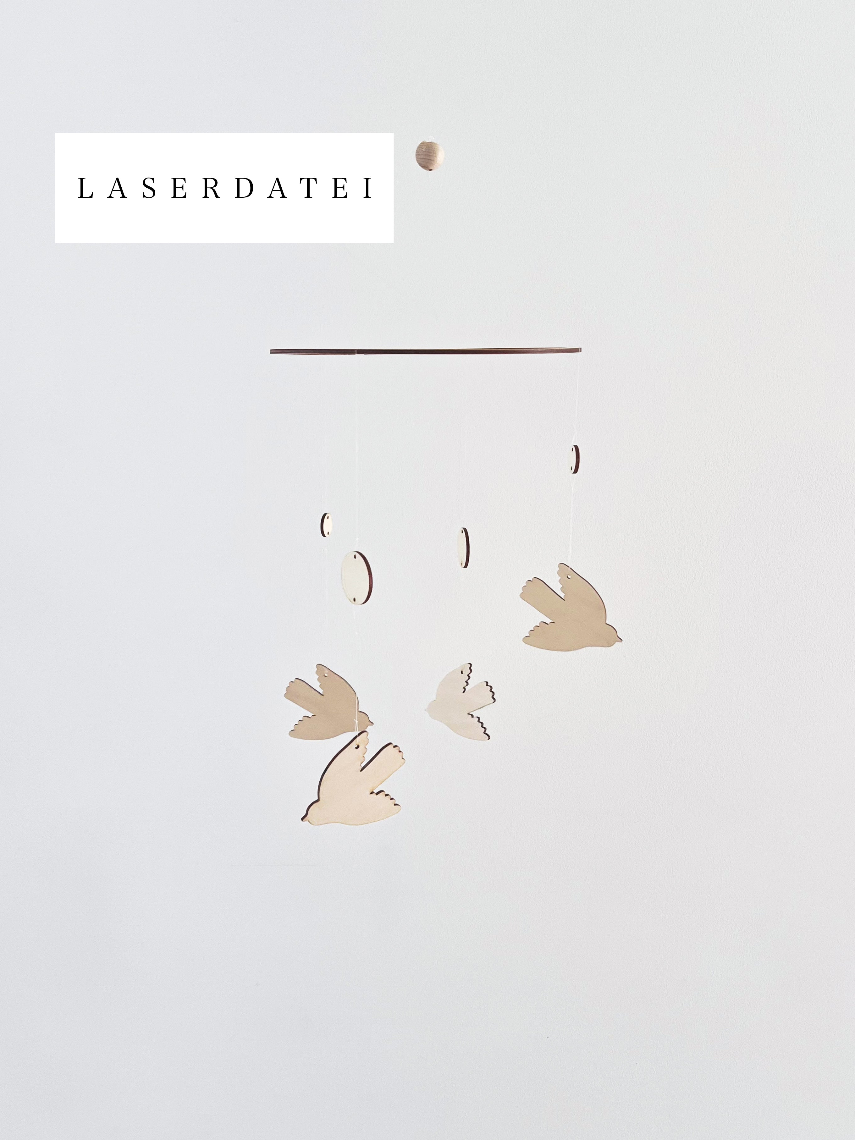 Laserdatei Mobile Kinderzimmer Vögel