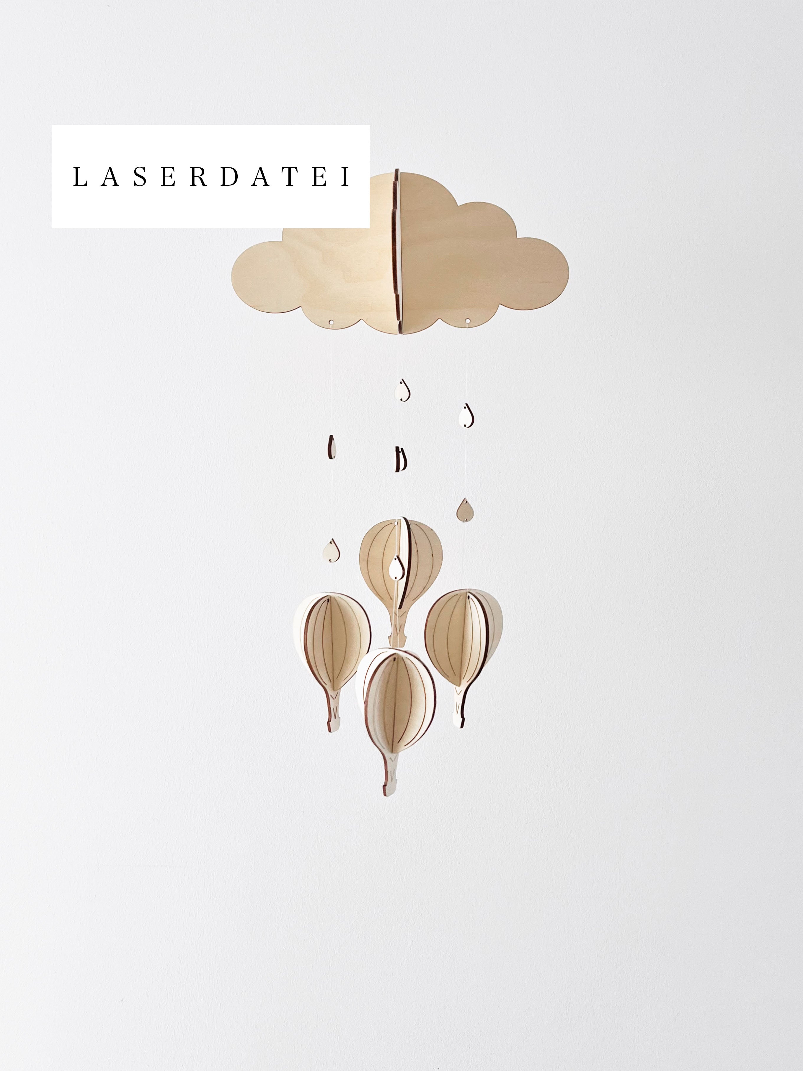 Laserdatei Wolke Mobile Babyzimmer