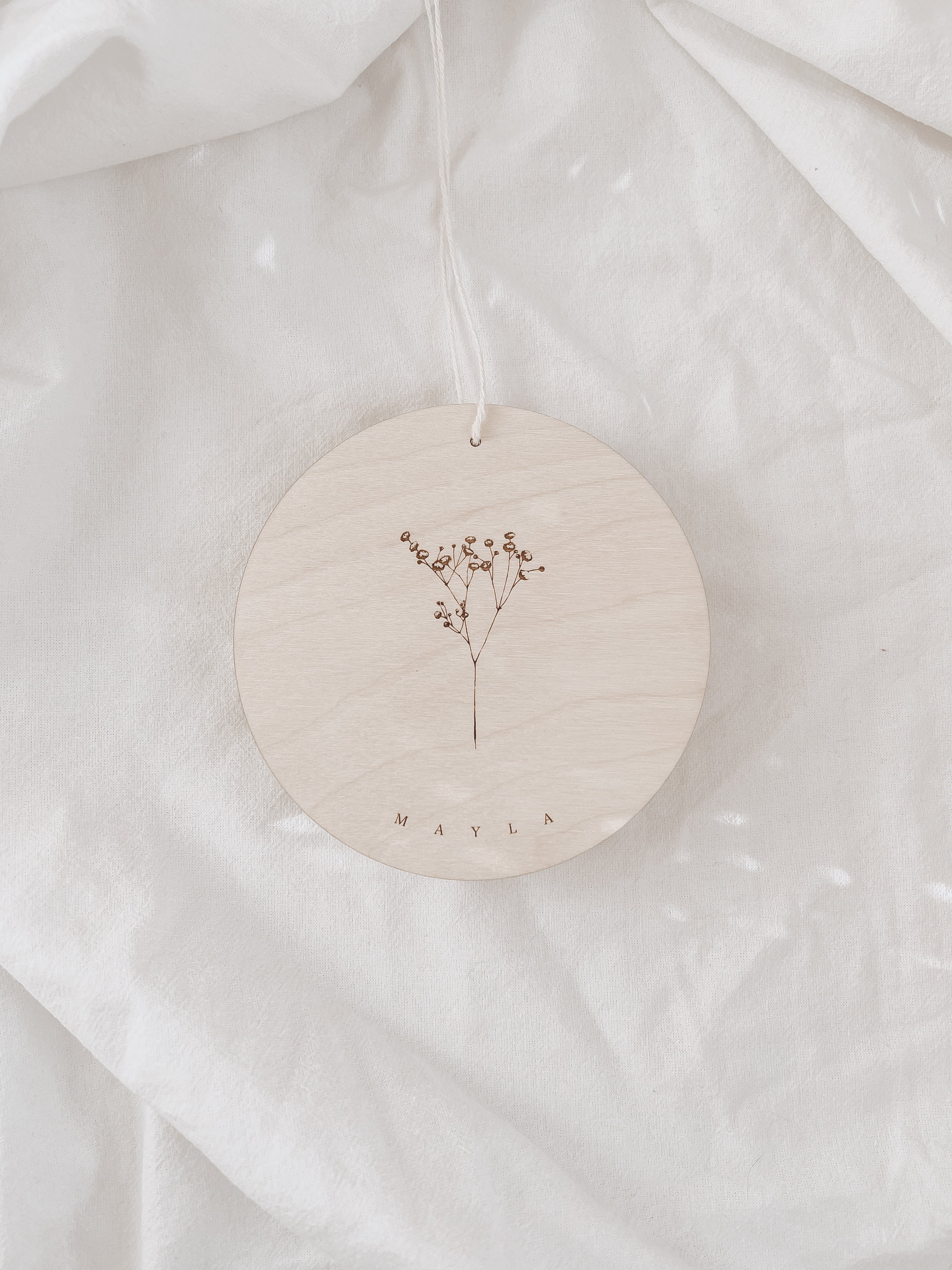 Namensschild personalisiert mit Name - „Schleierkraut“