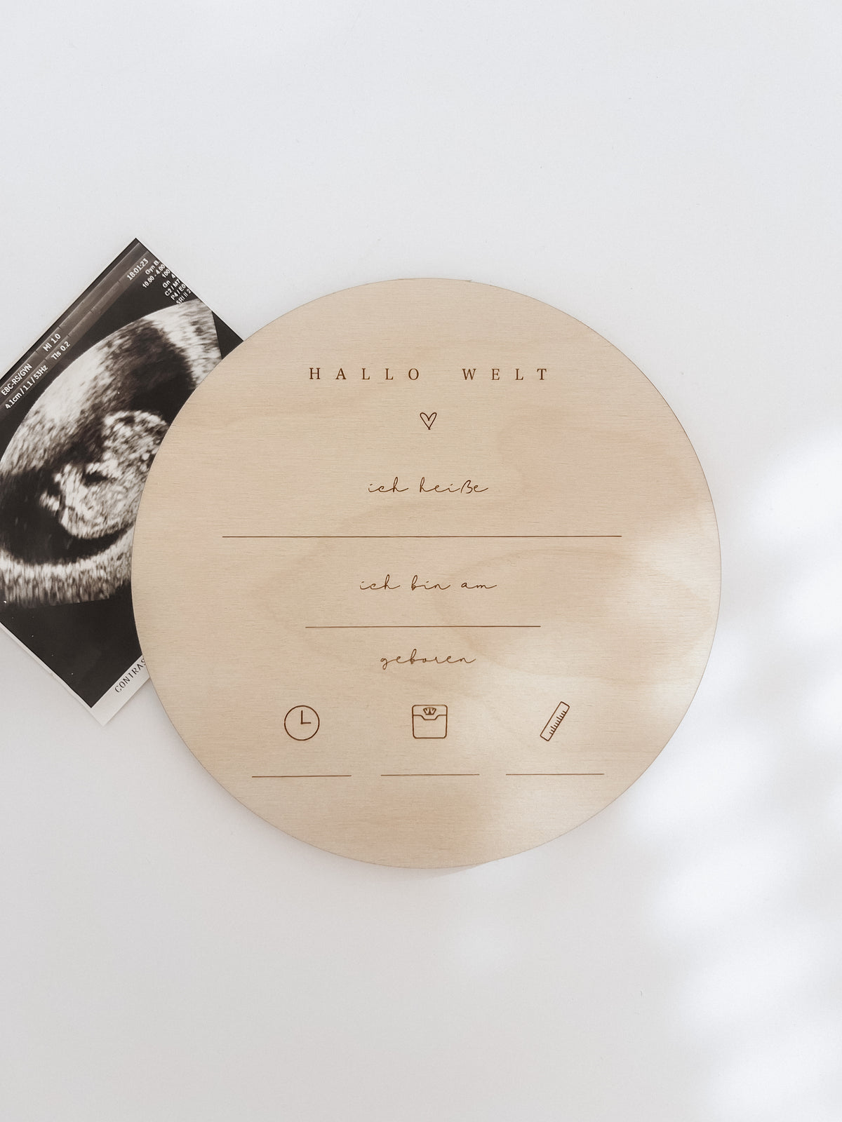 Baby Meilensteinkarte Holz Geschenk zur Geburt handgefertigt Deutschland