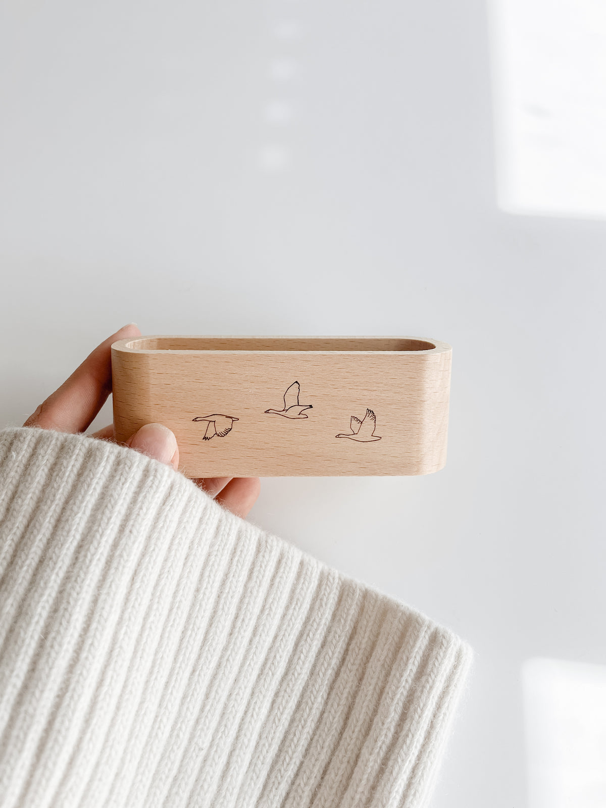 Fotohalter Holz mit fliegenden Vögeln Polaroid Sofortbild