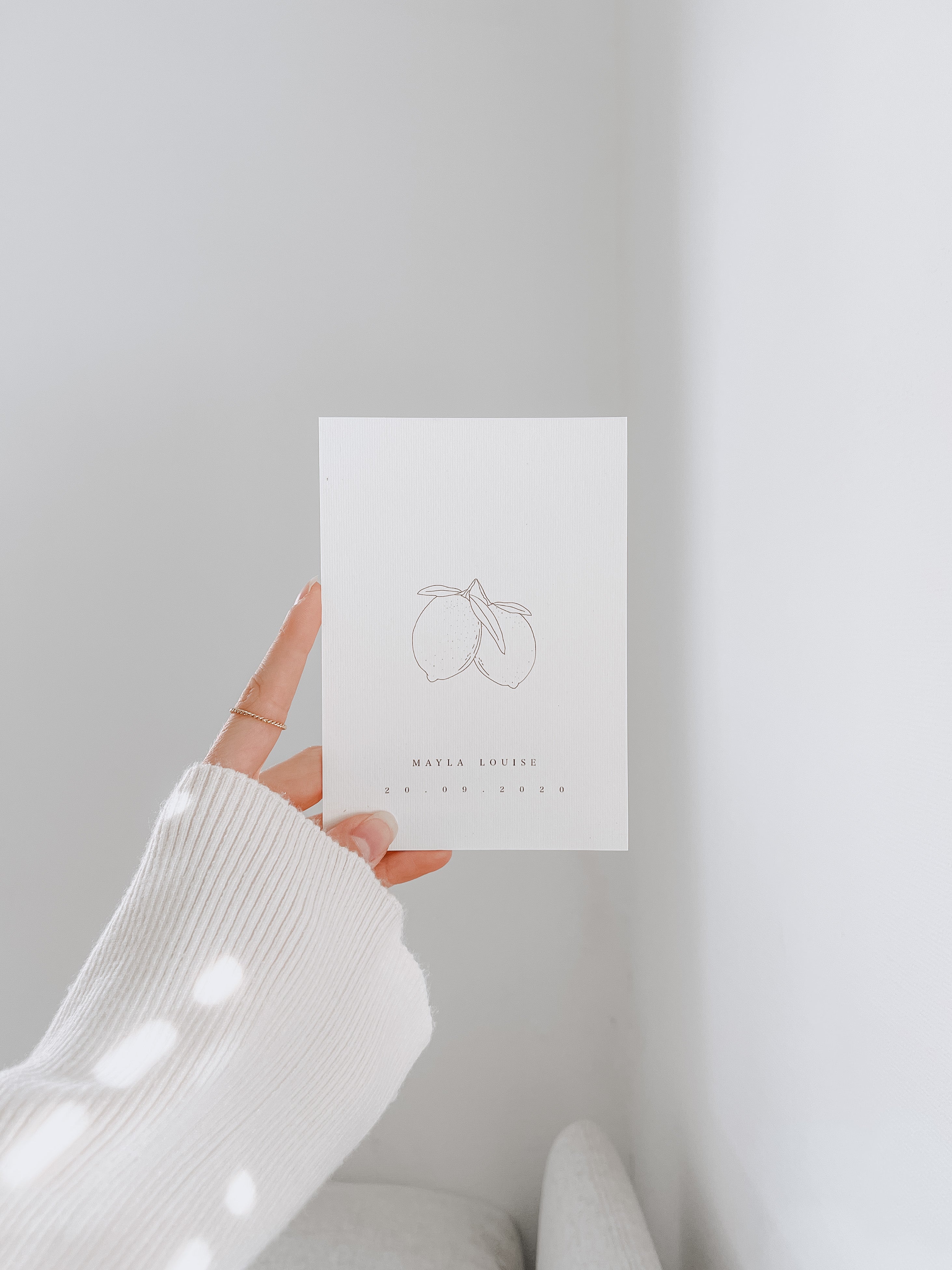 Karte zur Geburt - Zitrone