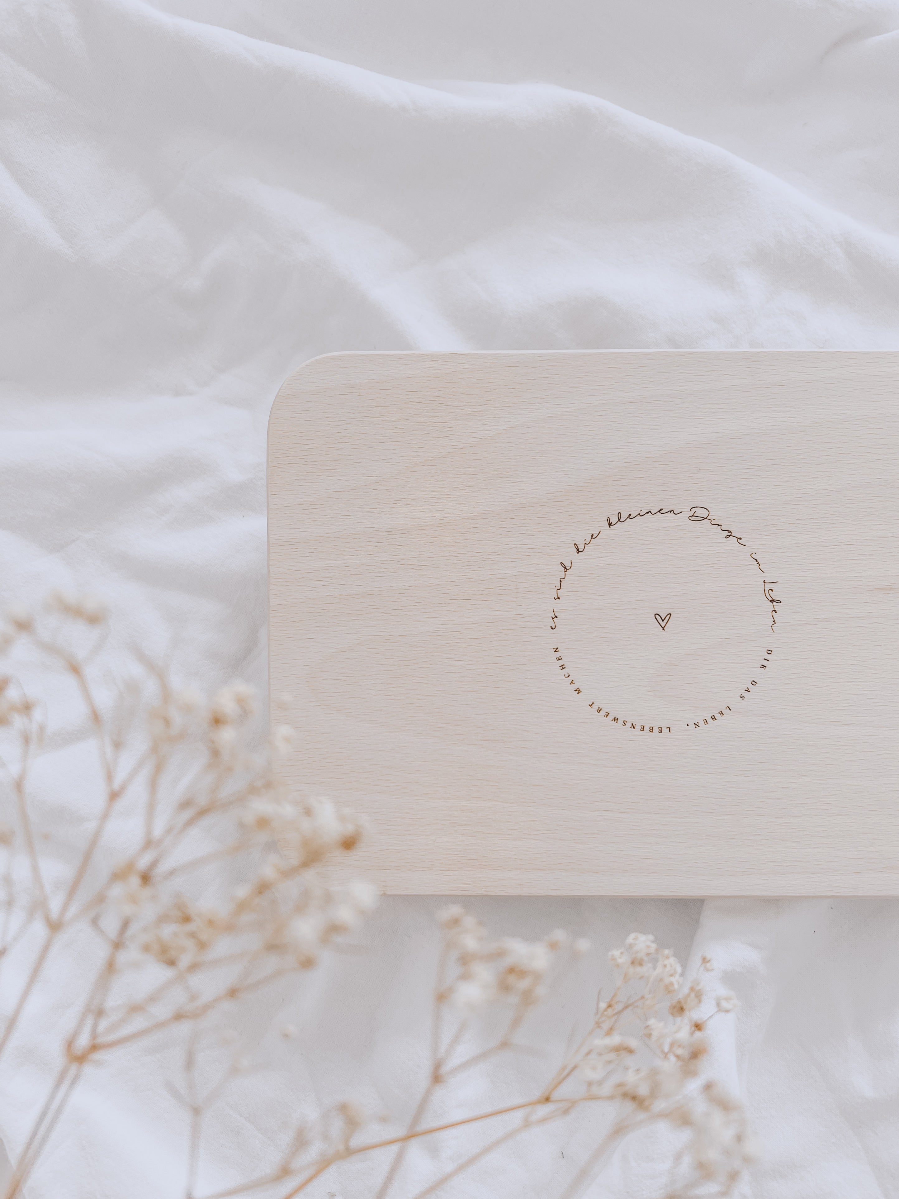 Frühstücksbrettchen mit Gravur - die kleinen Dinge im Leben