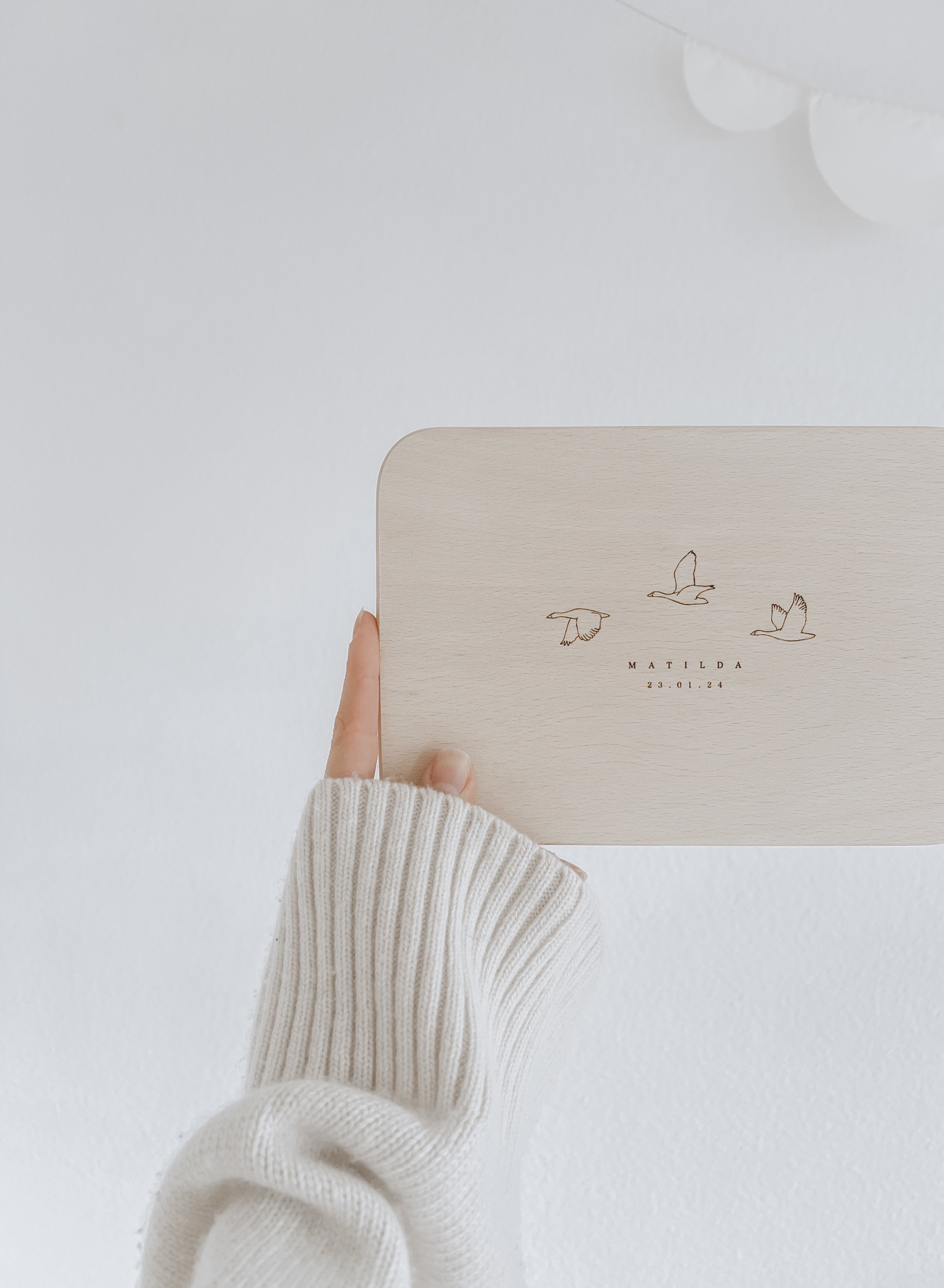 Frühstücksbrettchen personalisiert - Gänse