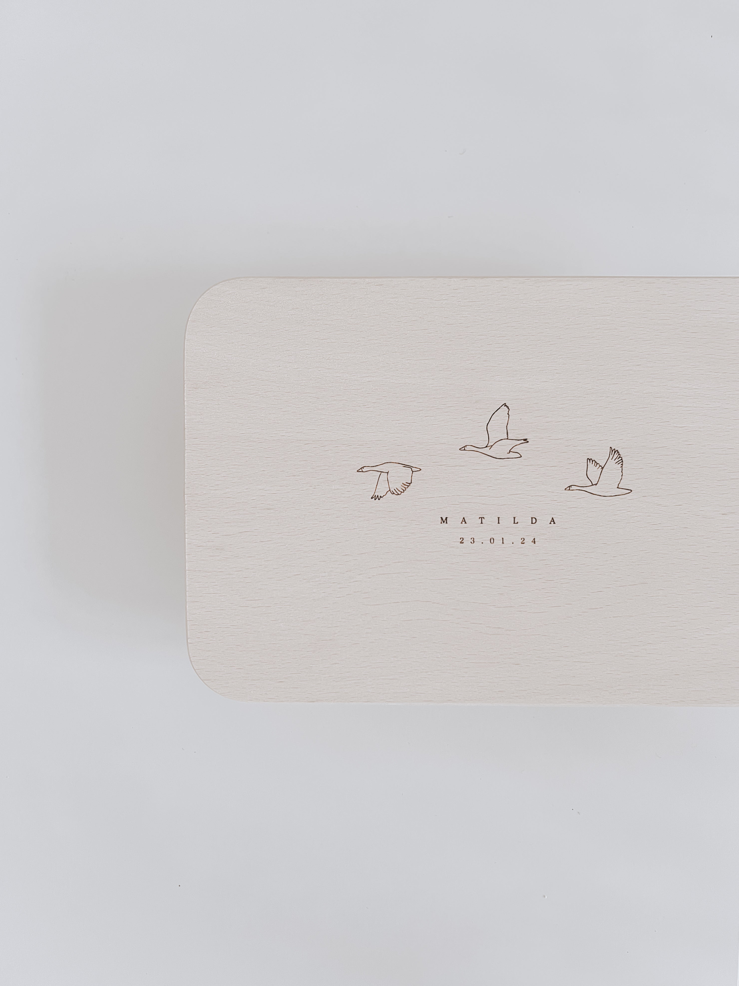 Frühstücksbrettchen personalisiert - Gänse