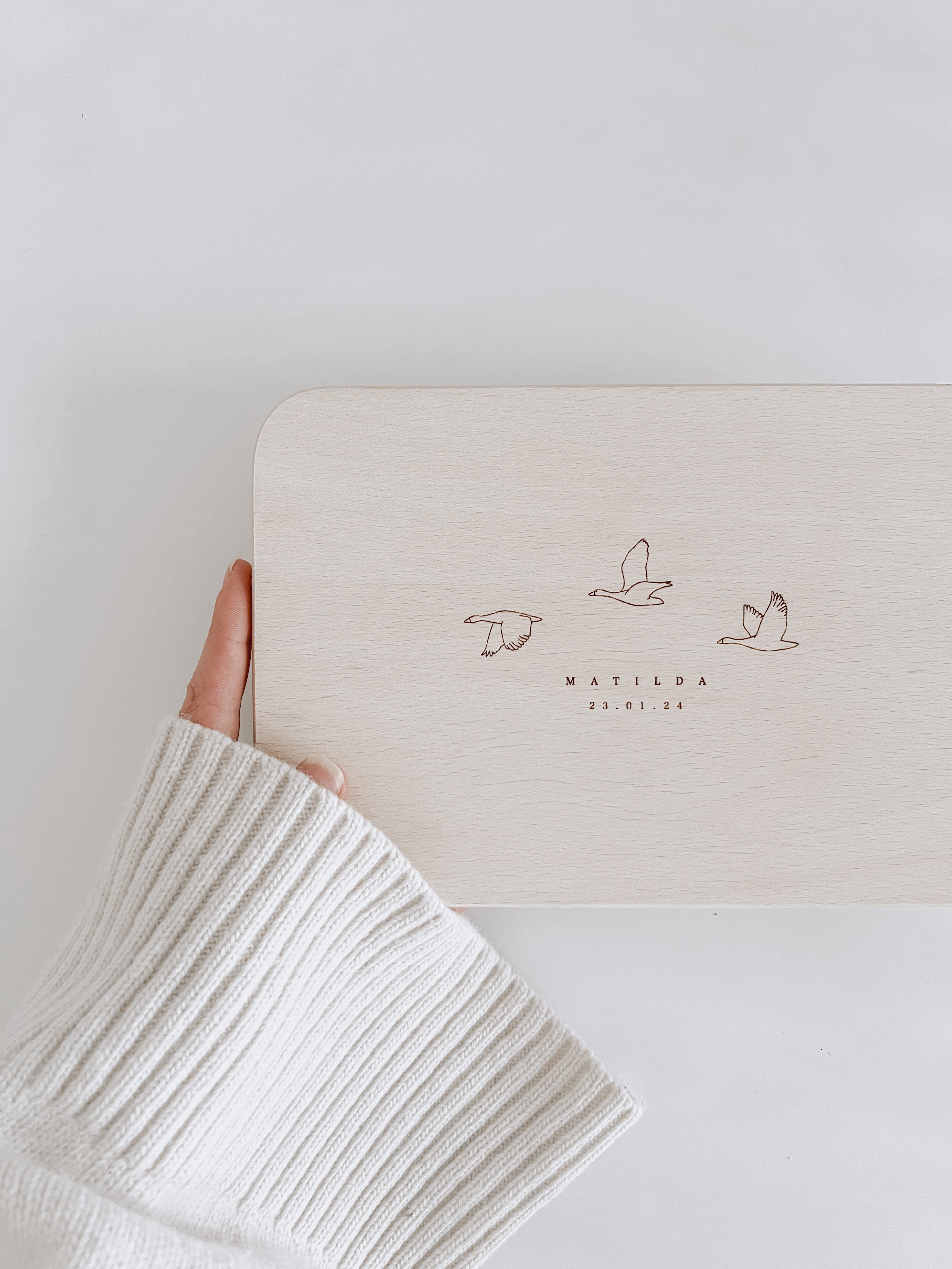 Frühstücksbrettchen personalisiert - Gänse