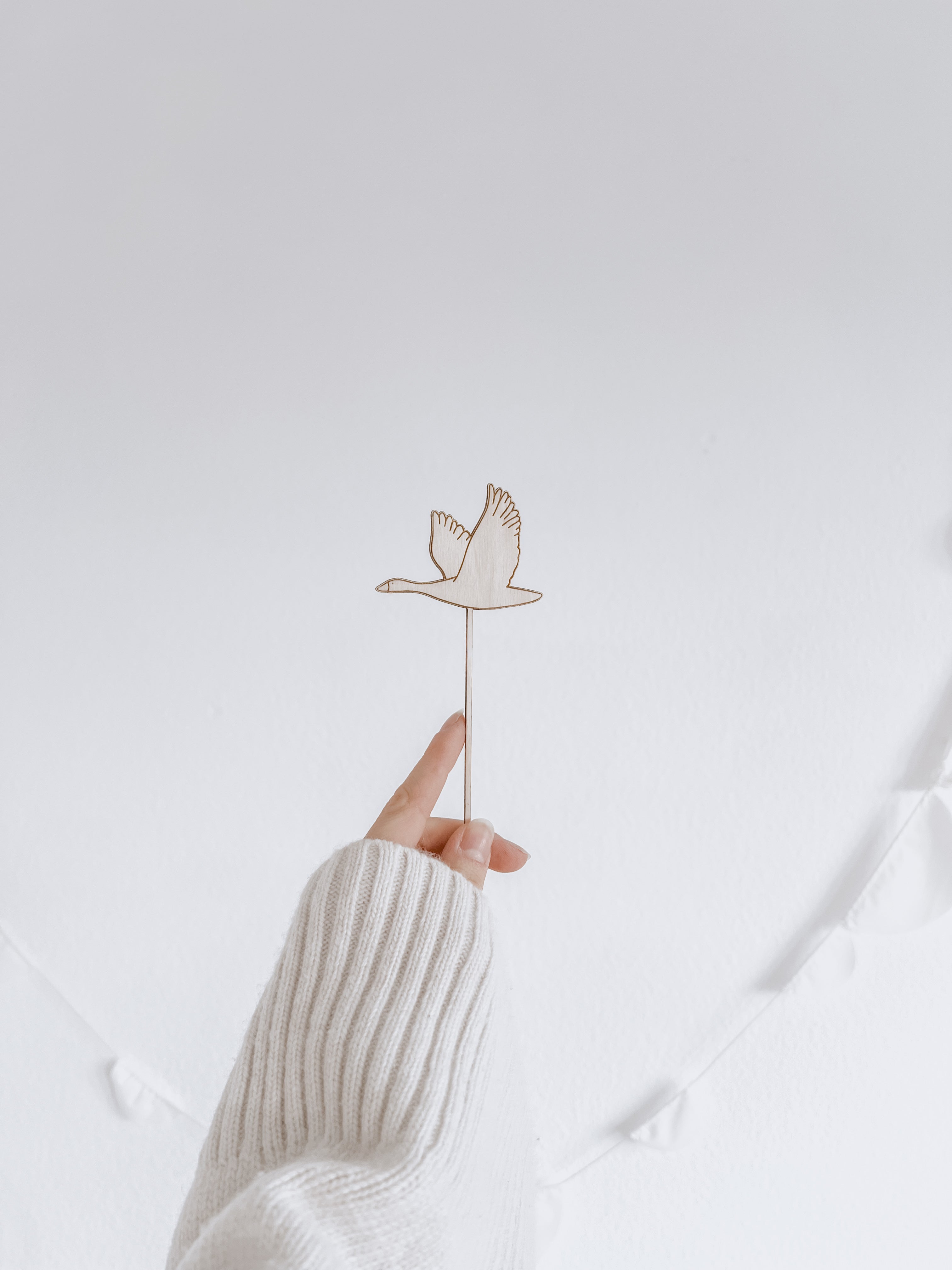 Caketopper 3er Set aus Holz - Gänse