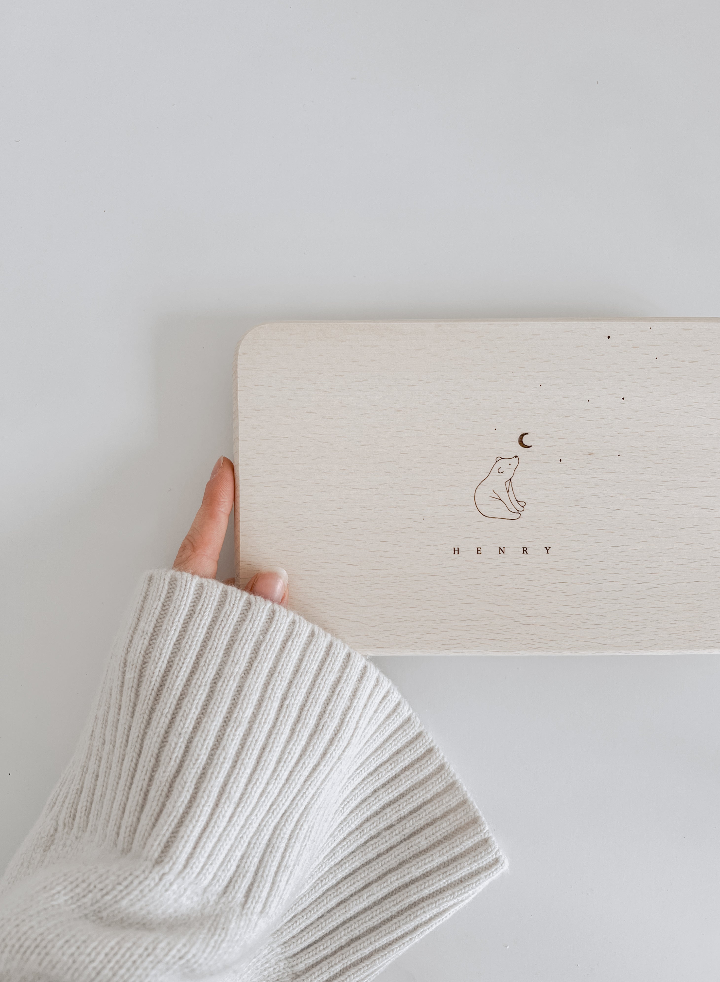 Frühstücksbrettchen personalisiert - kleiner Bär