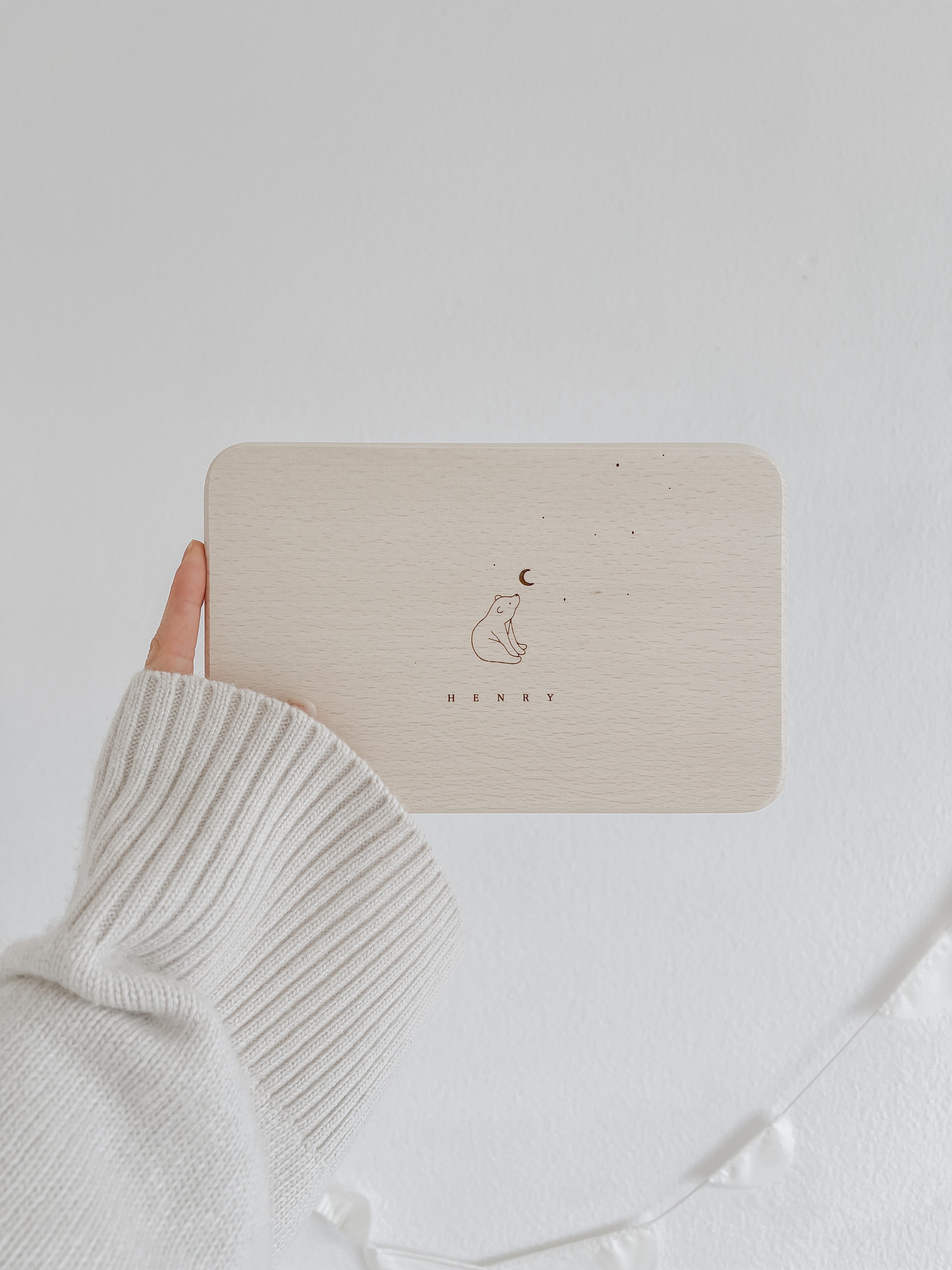 Frühstücksbrettchen personalisiert - kleiner Bär