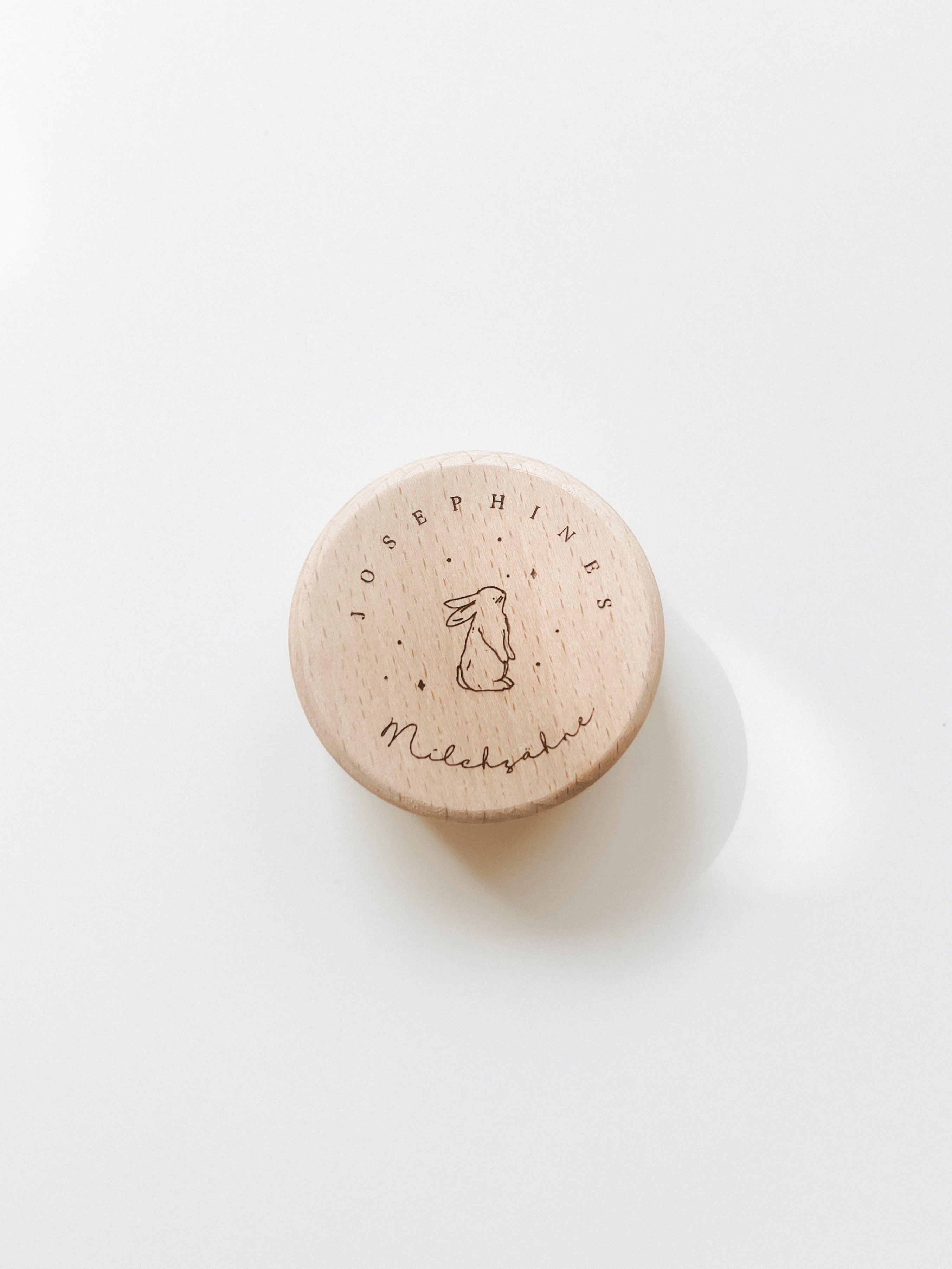 Zahndose Holz personalisiert - Kleiner Hase
