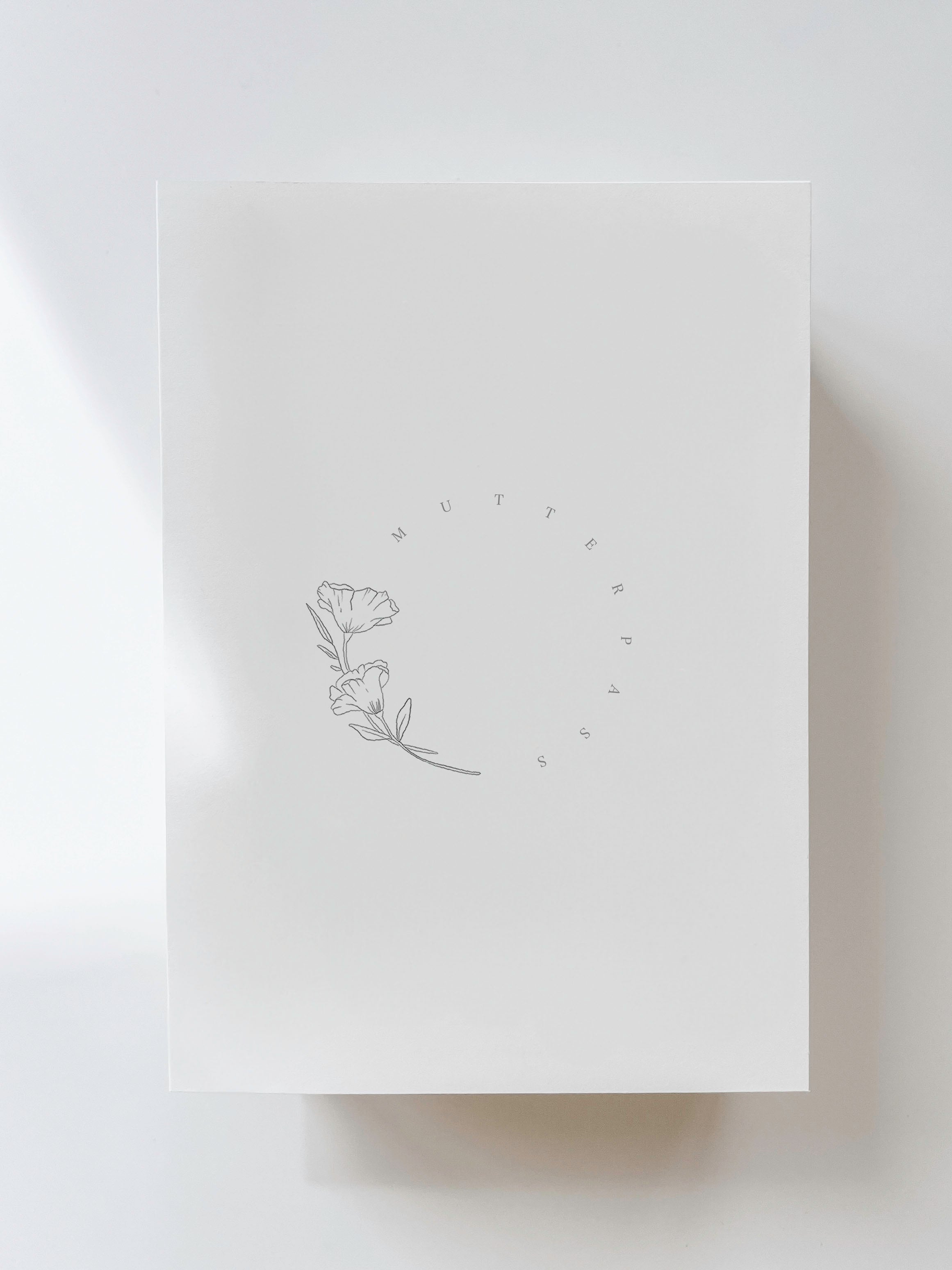 Mutterpasshülle Druckdatei - Blume im Kreis