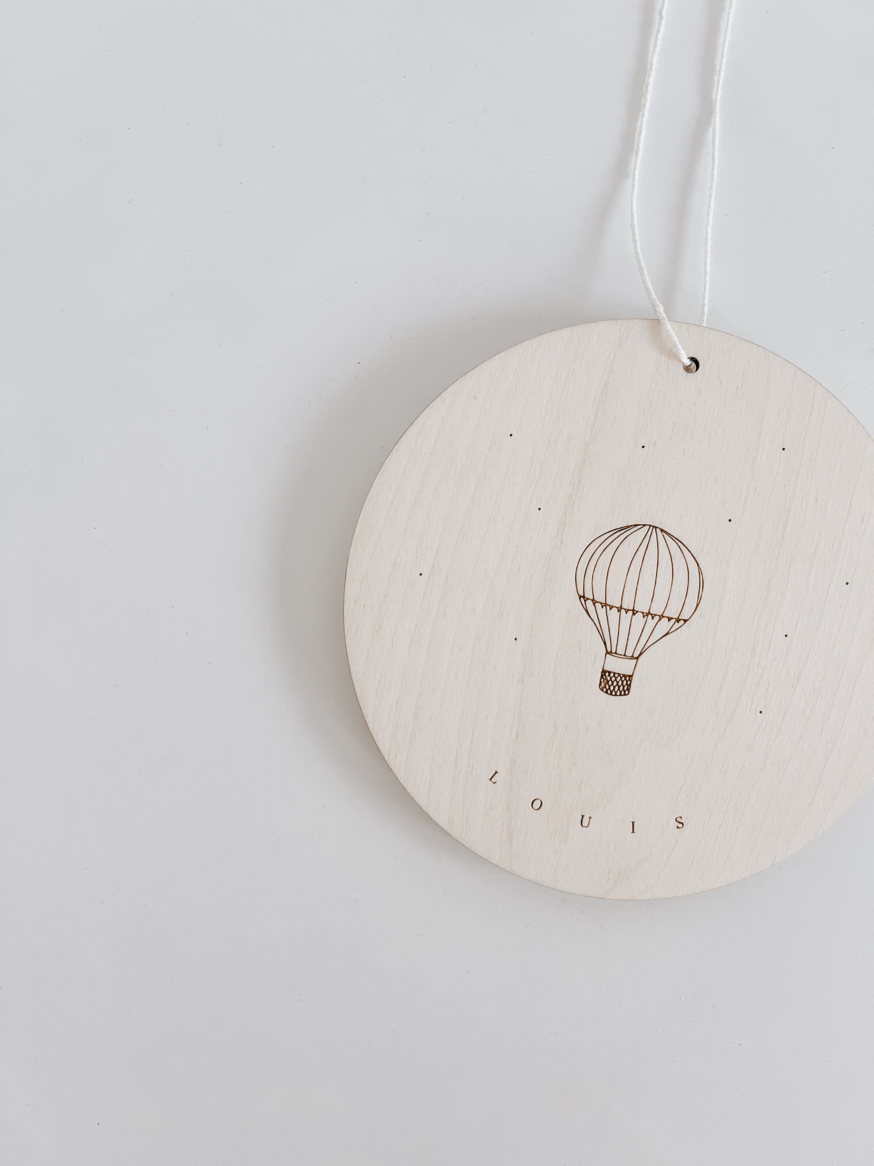 Namensschild personalisiert mit Name - Heißluftballon