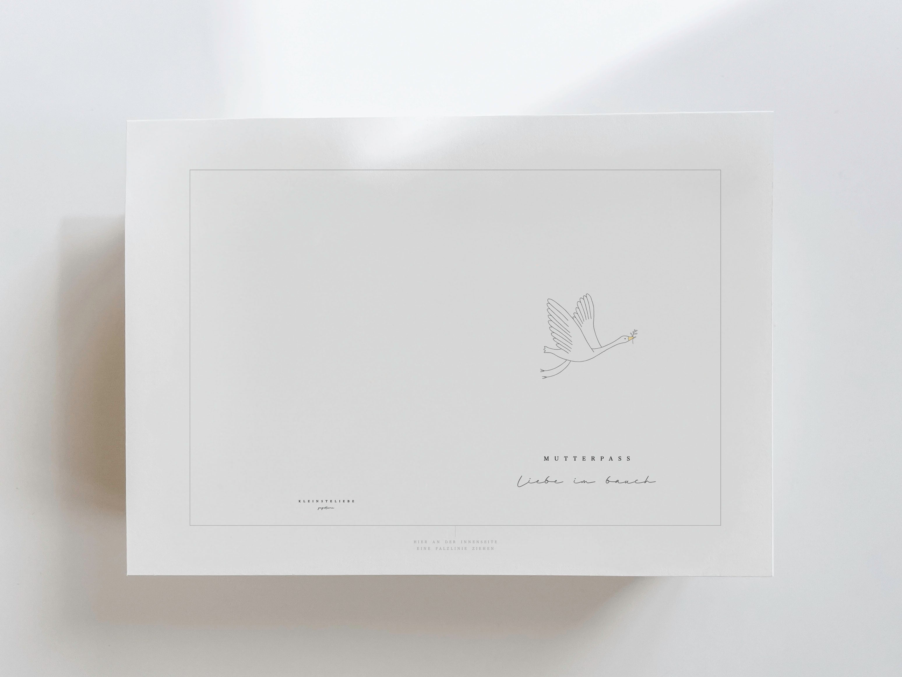 Mutterpasshülle Druckdatei - Gans „liebe im Bauch“