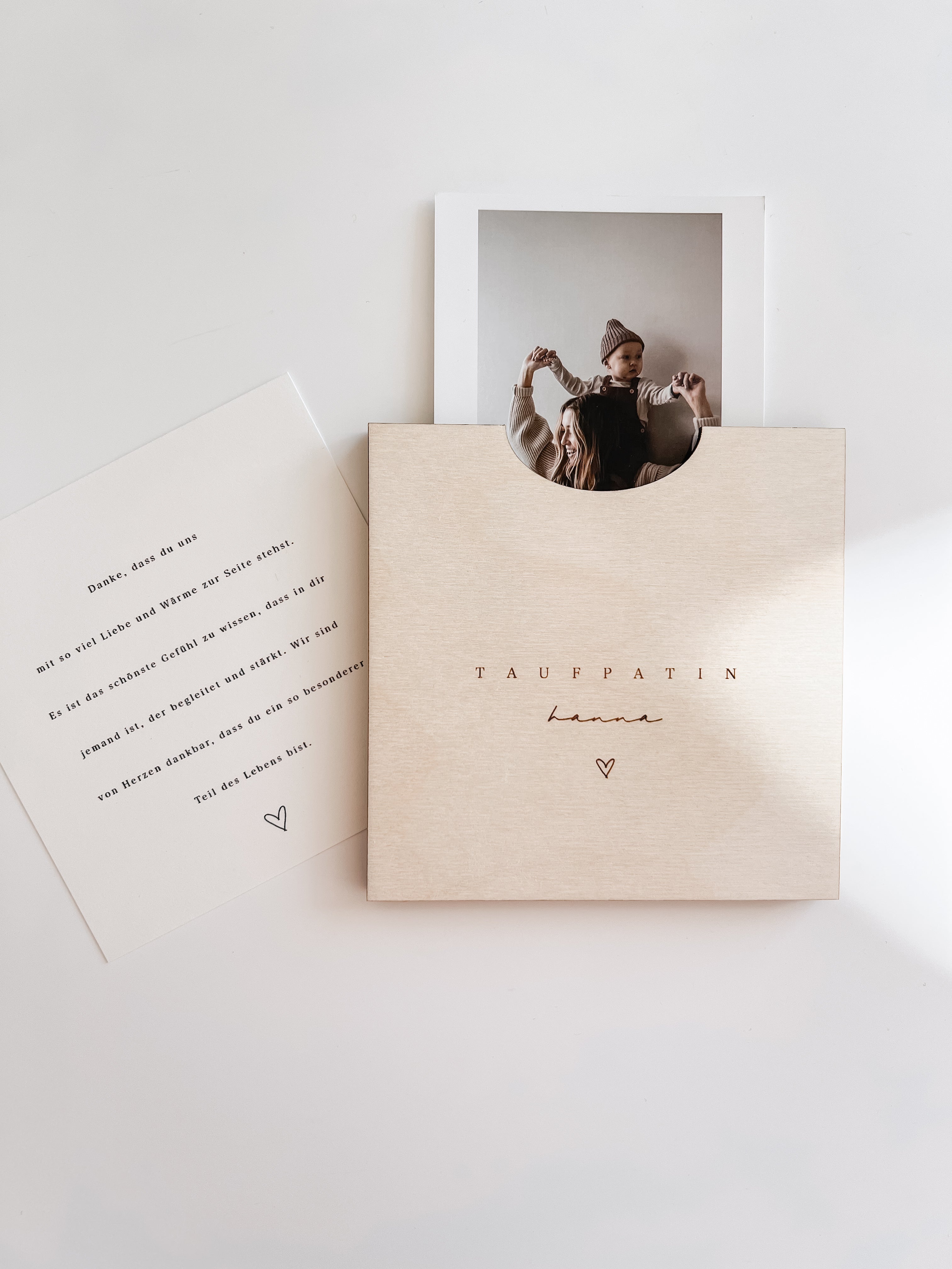 Holzkarte - Geschenk Taufpaten