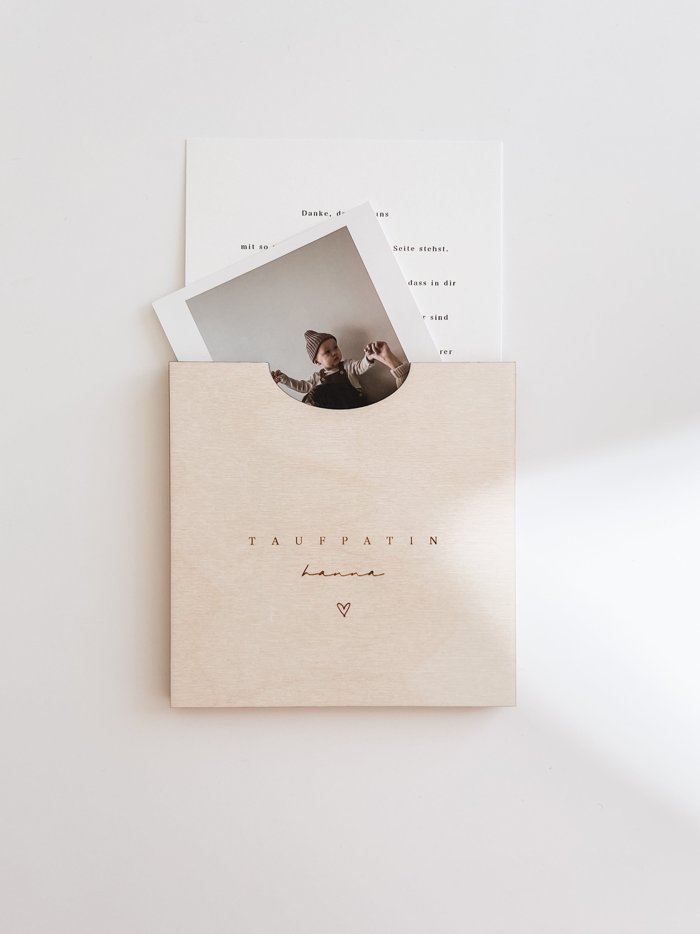 Holzkarte - Geschenk Taufpaten