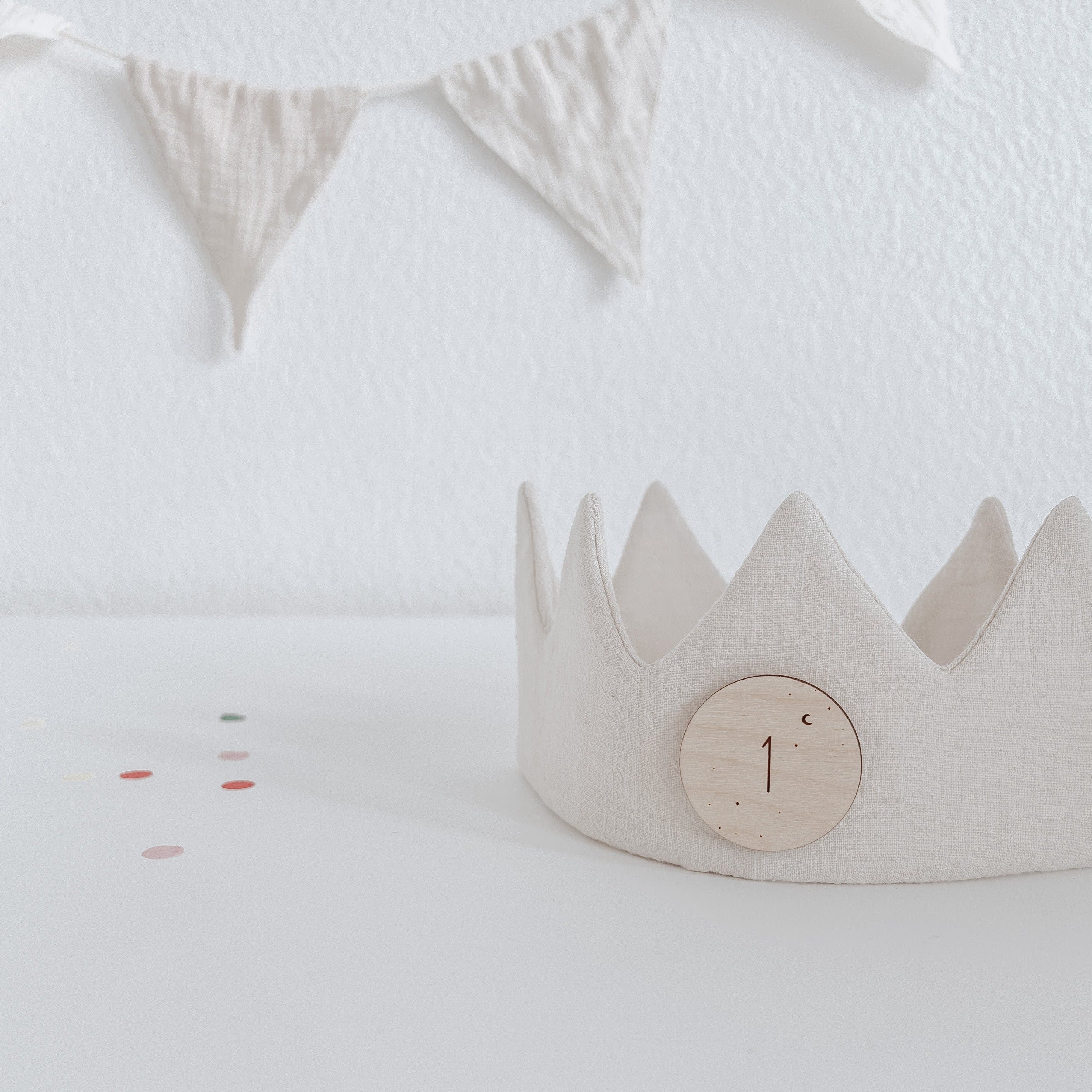 Holz Button für Geburtstagskrone - "Sterne"