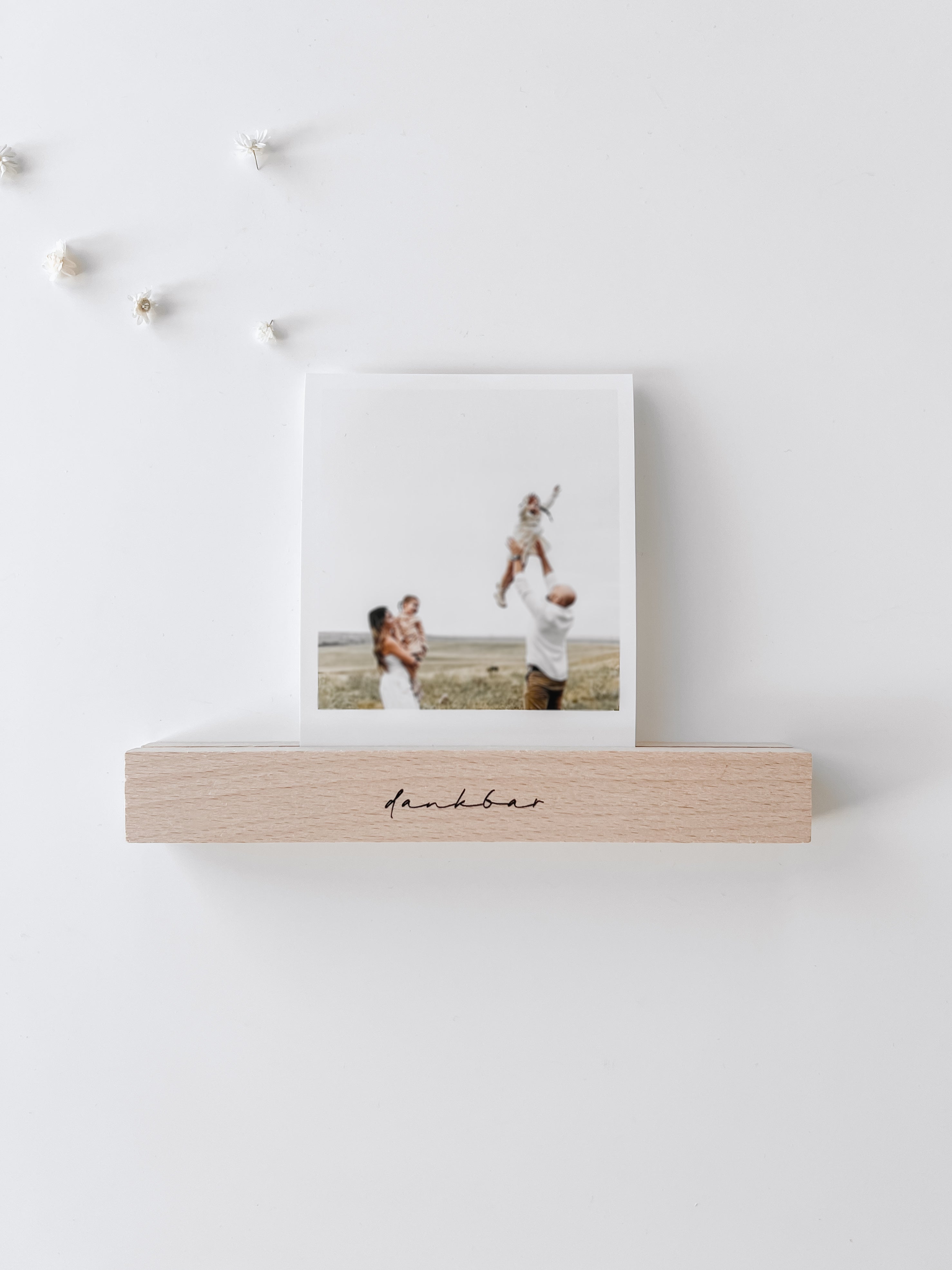 Kartenhalter aus Holz - dankbar