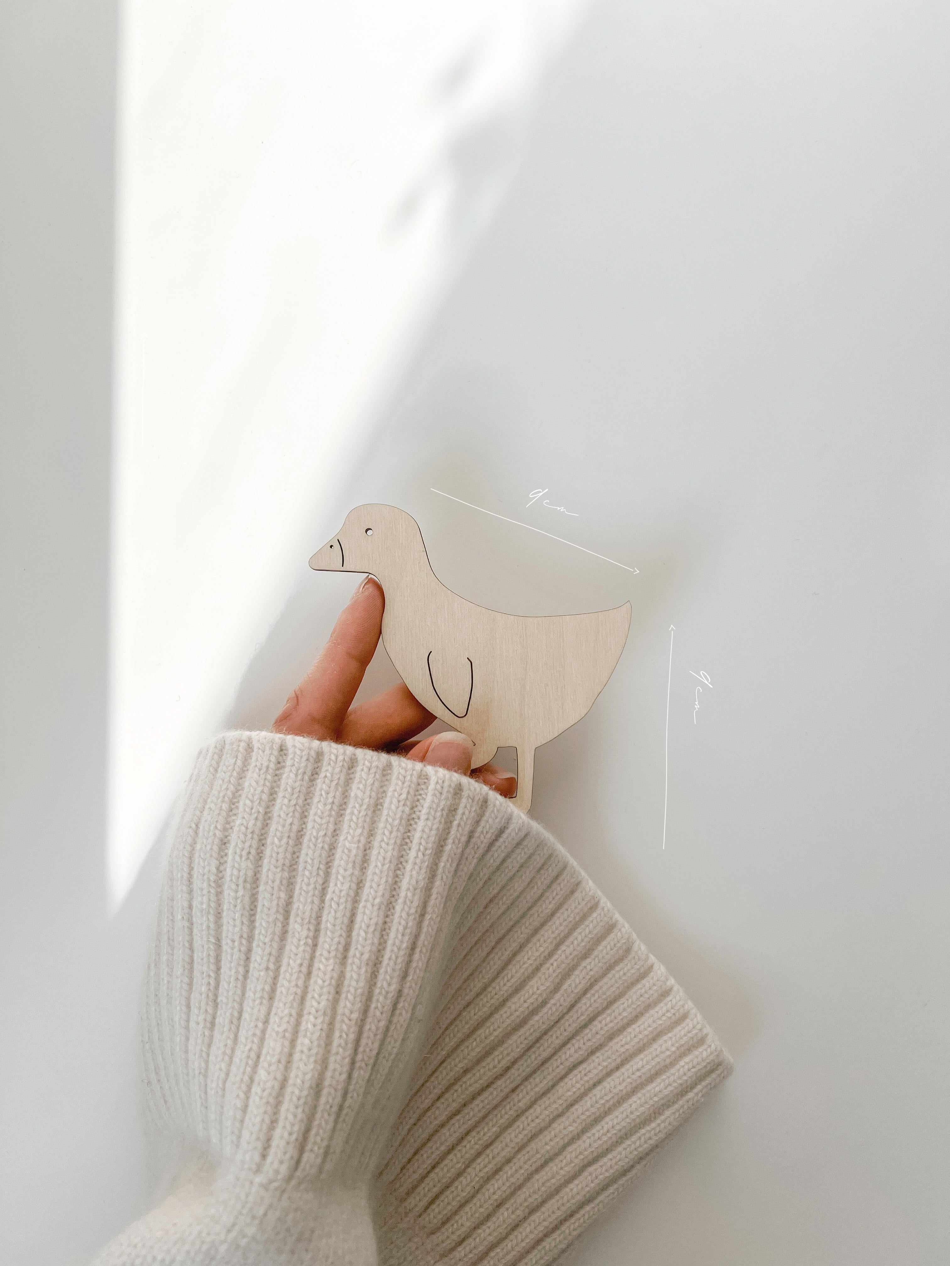 Wanddeko Holz Gans Küken Flur – große kleine Gans Naturholz – handgefertigt Deutschland Geschenk Babyparty