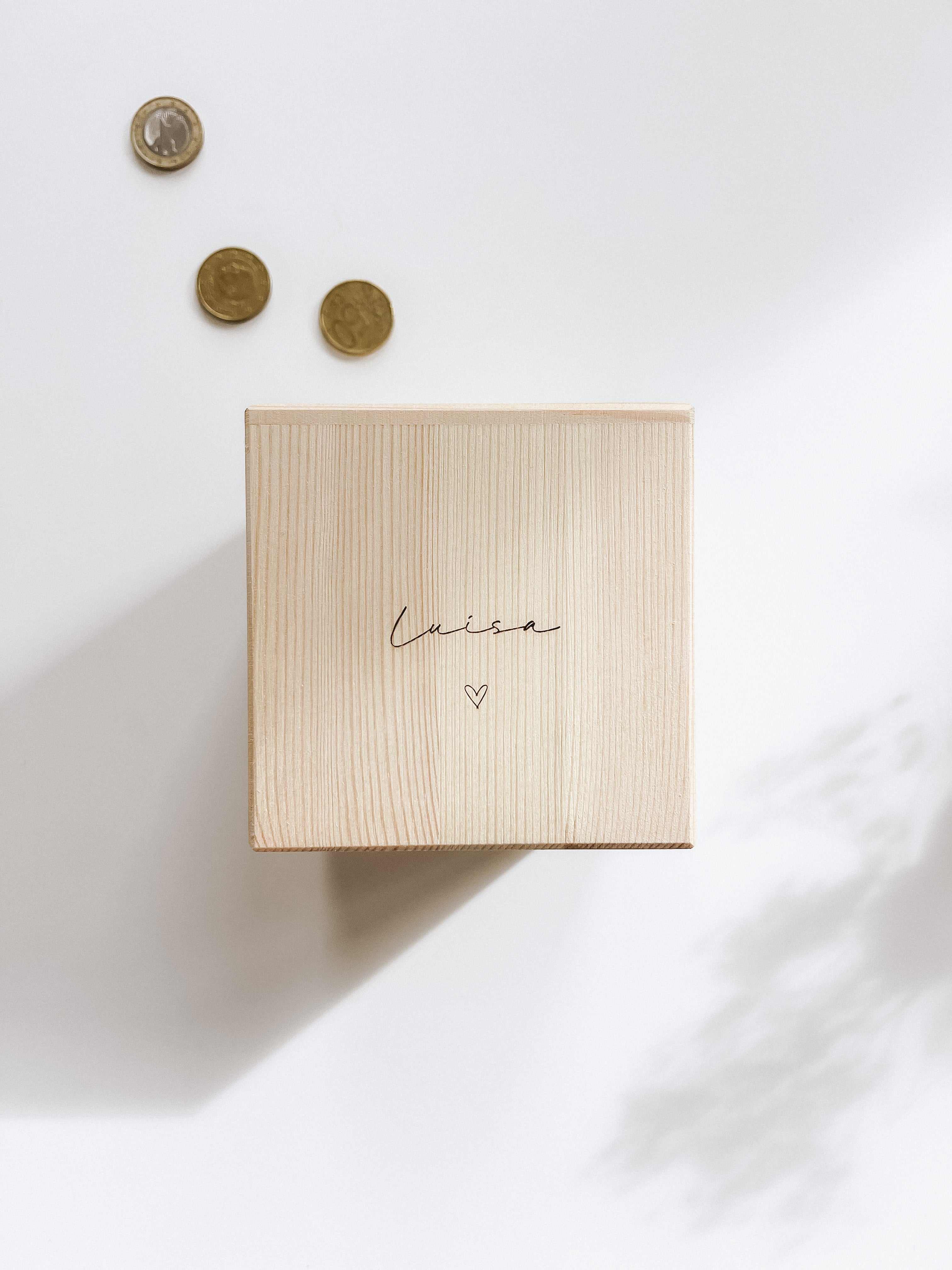 Holz Spardose personalisiert - Name