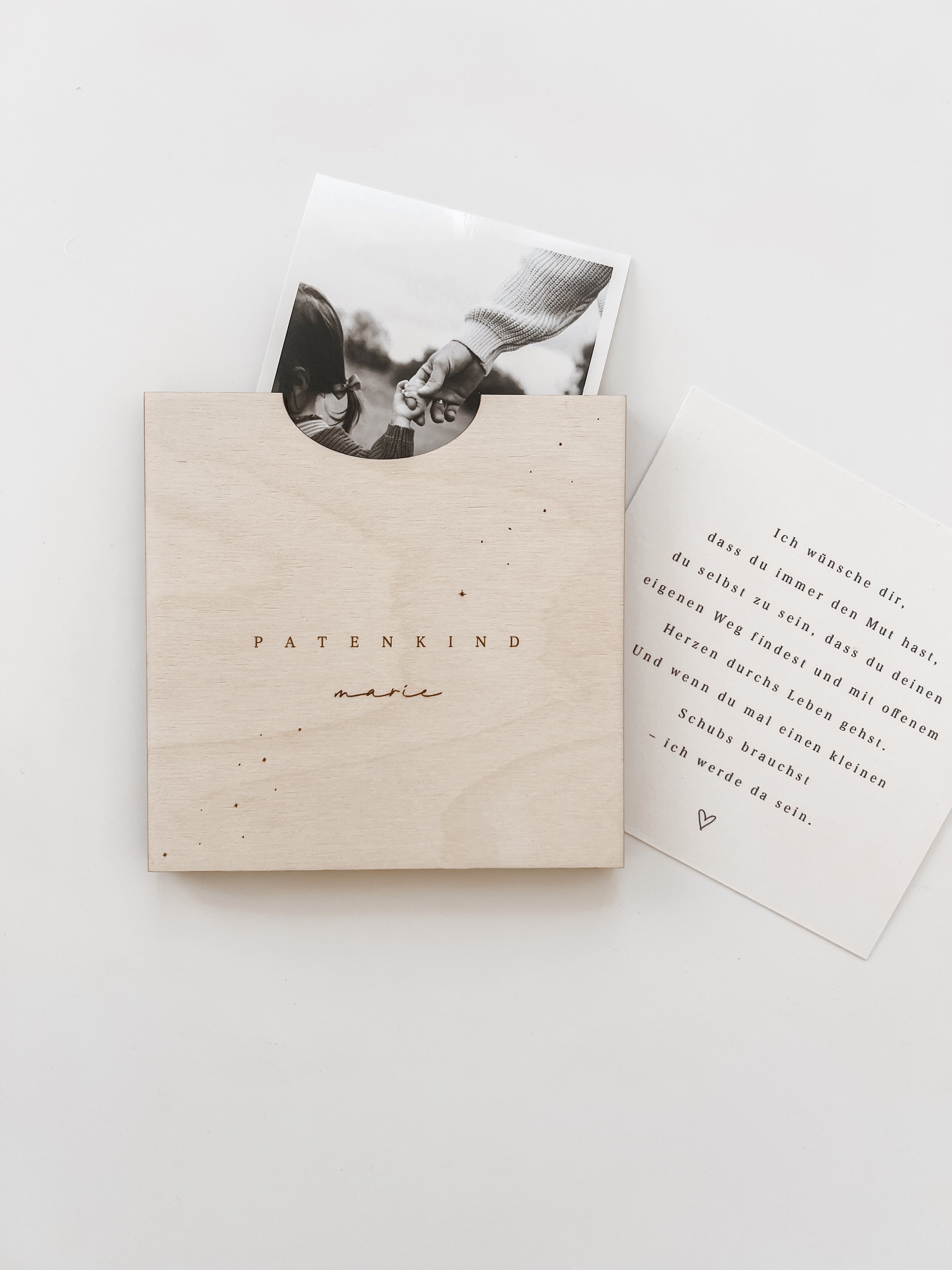 Holzkarte - Taufpaten