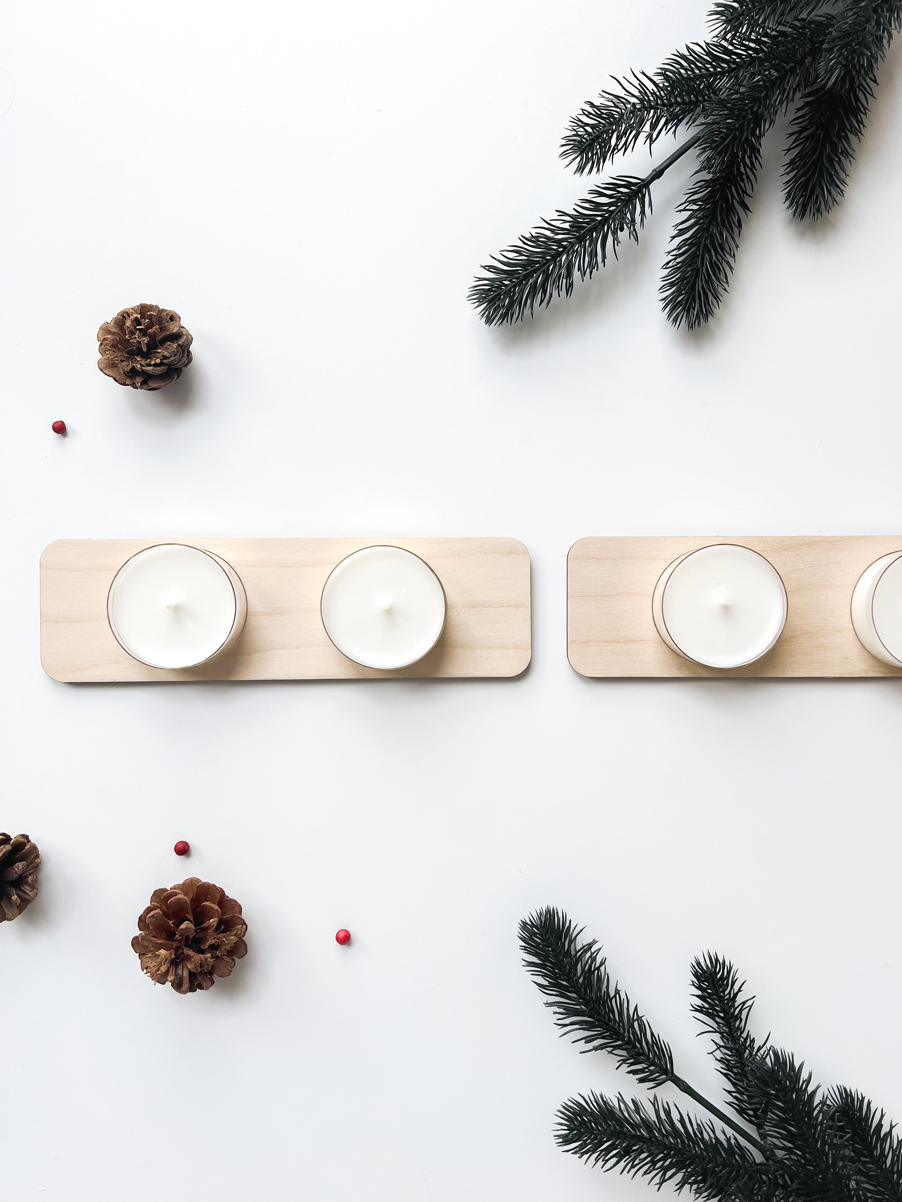 Adventskranz 2er Set - Holz