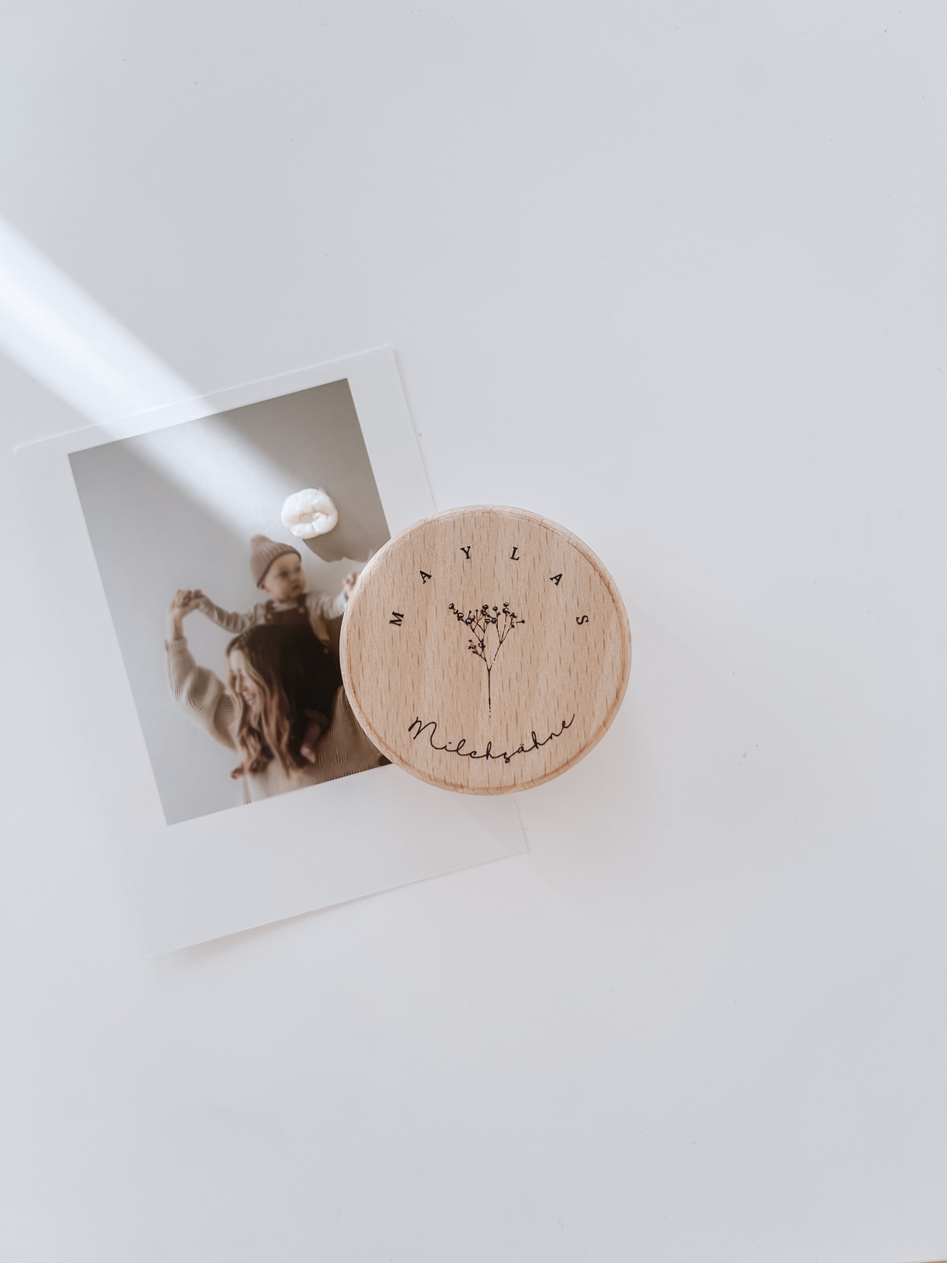 Zahndose Holz personalisiert - Schleierkraut