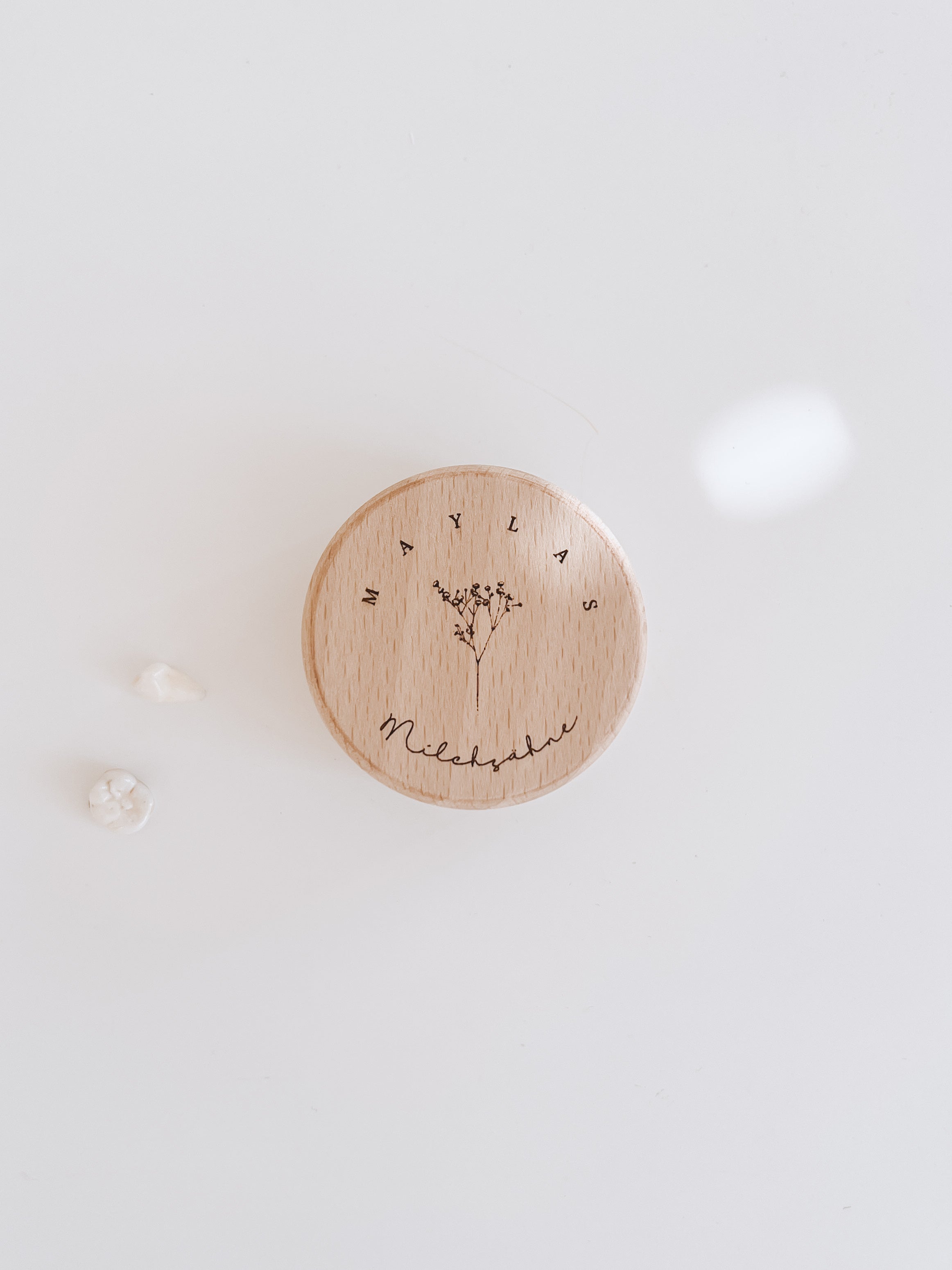 Zahndose Holz personalisiert - Schleierkraut