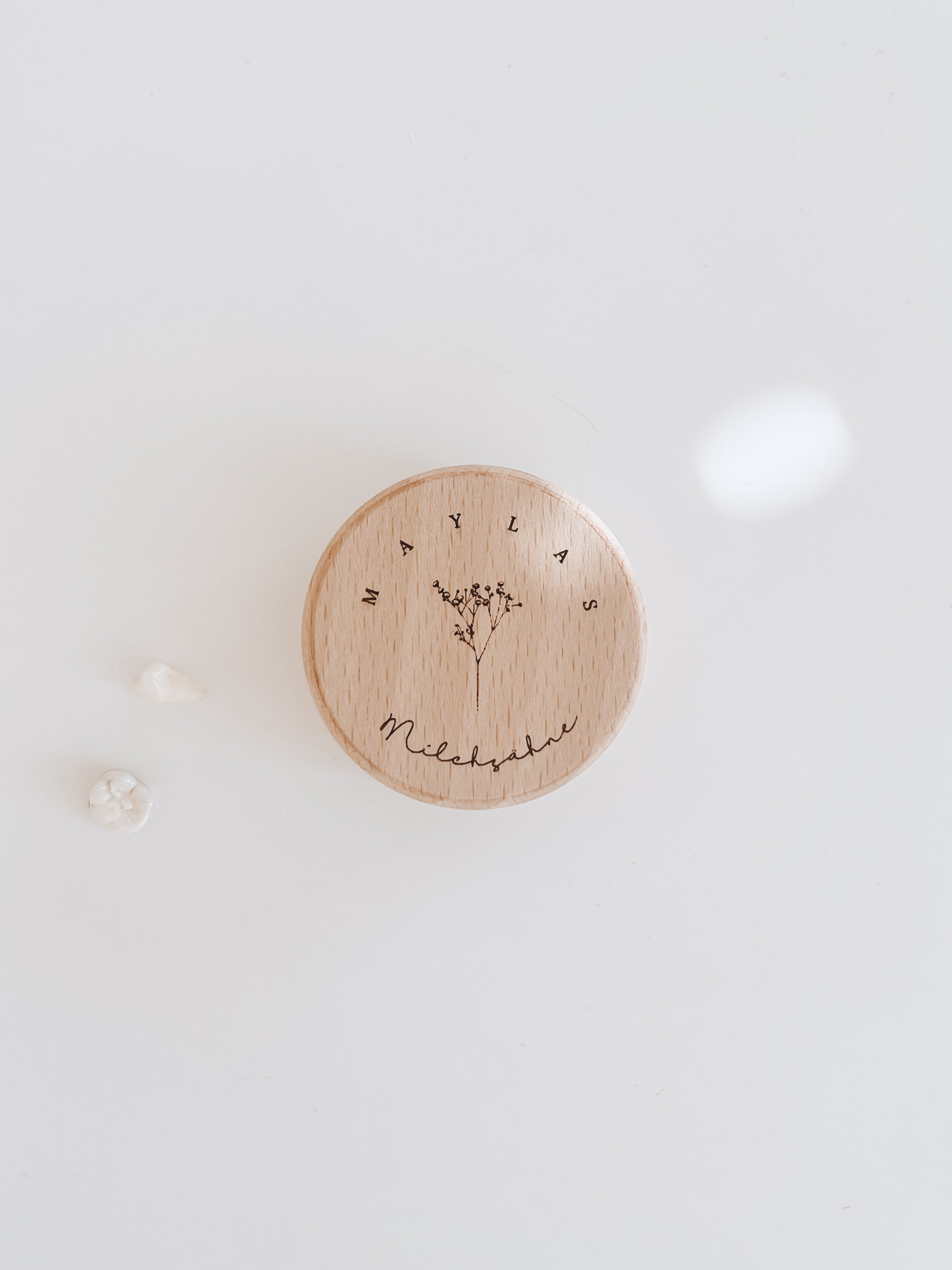Zahndose Holz personalisiert - Schleierkraut
