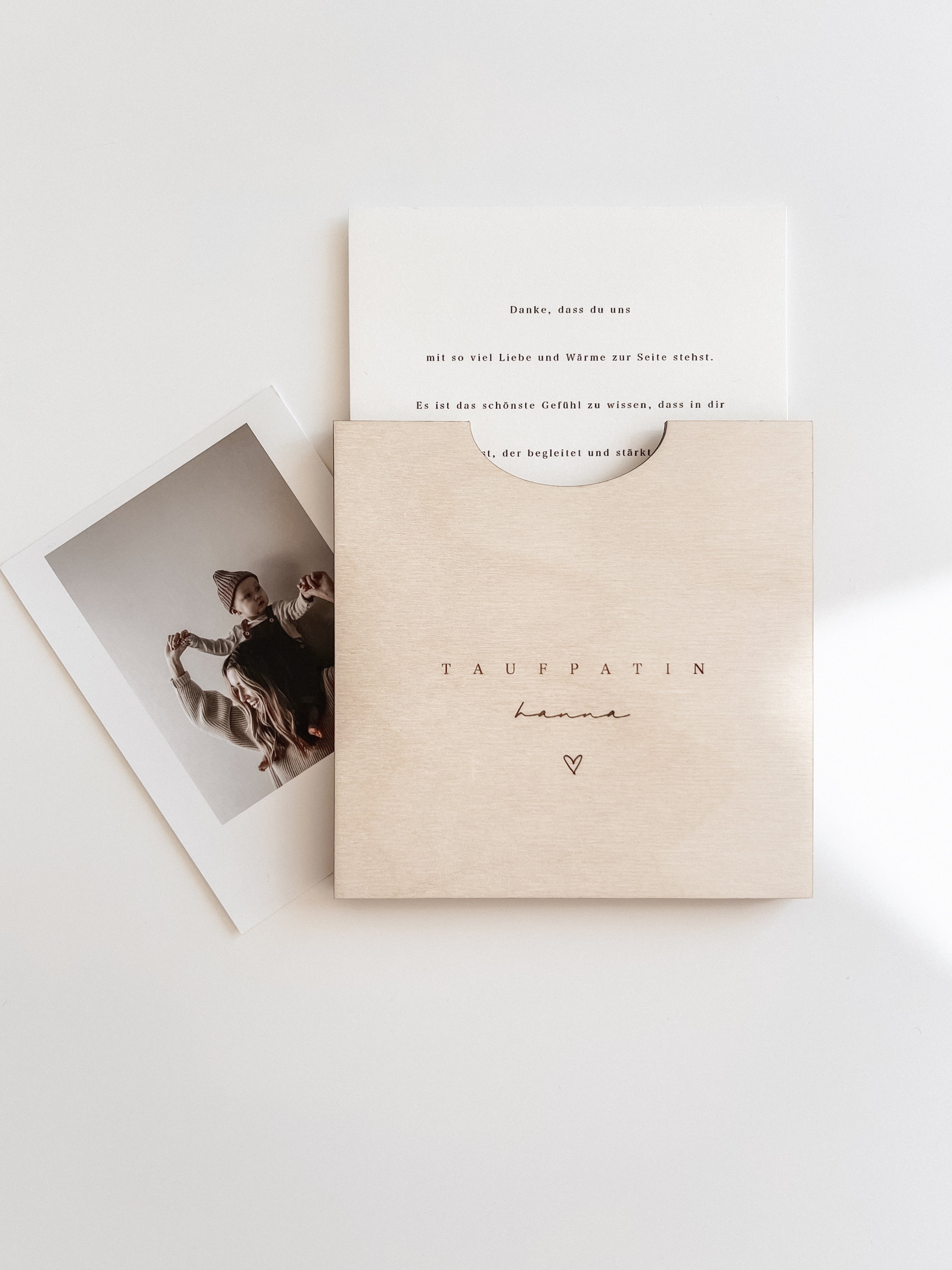 Holzkarte - Geschenk Taufpaten