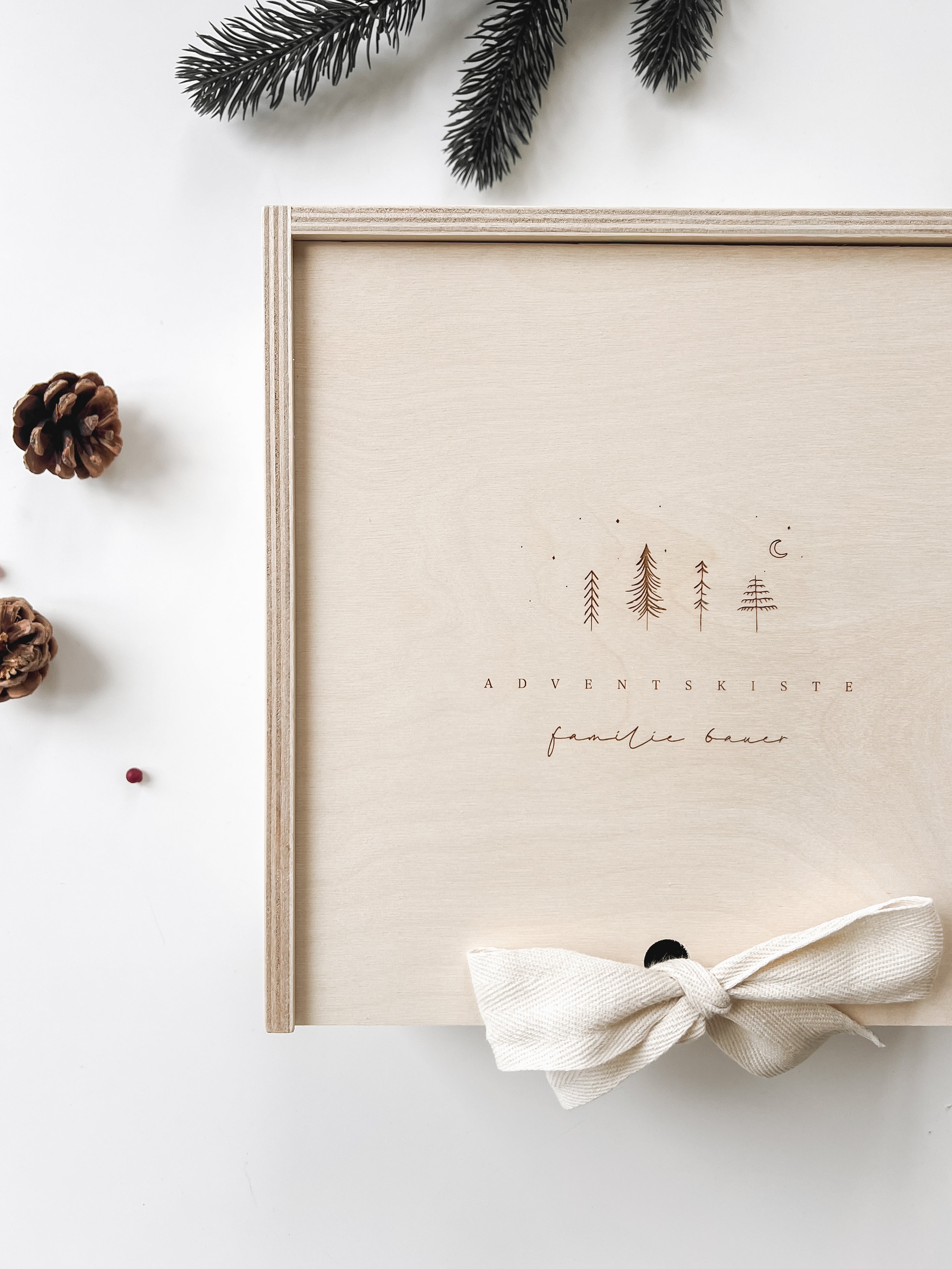 Adventskiste aus Holz - Weihnachtsbaum