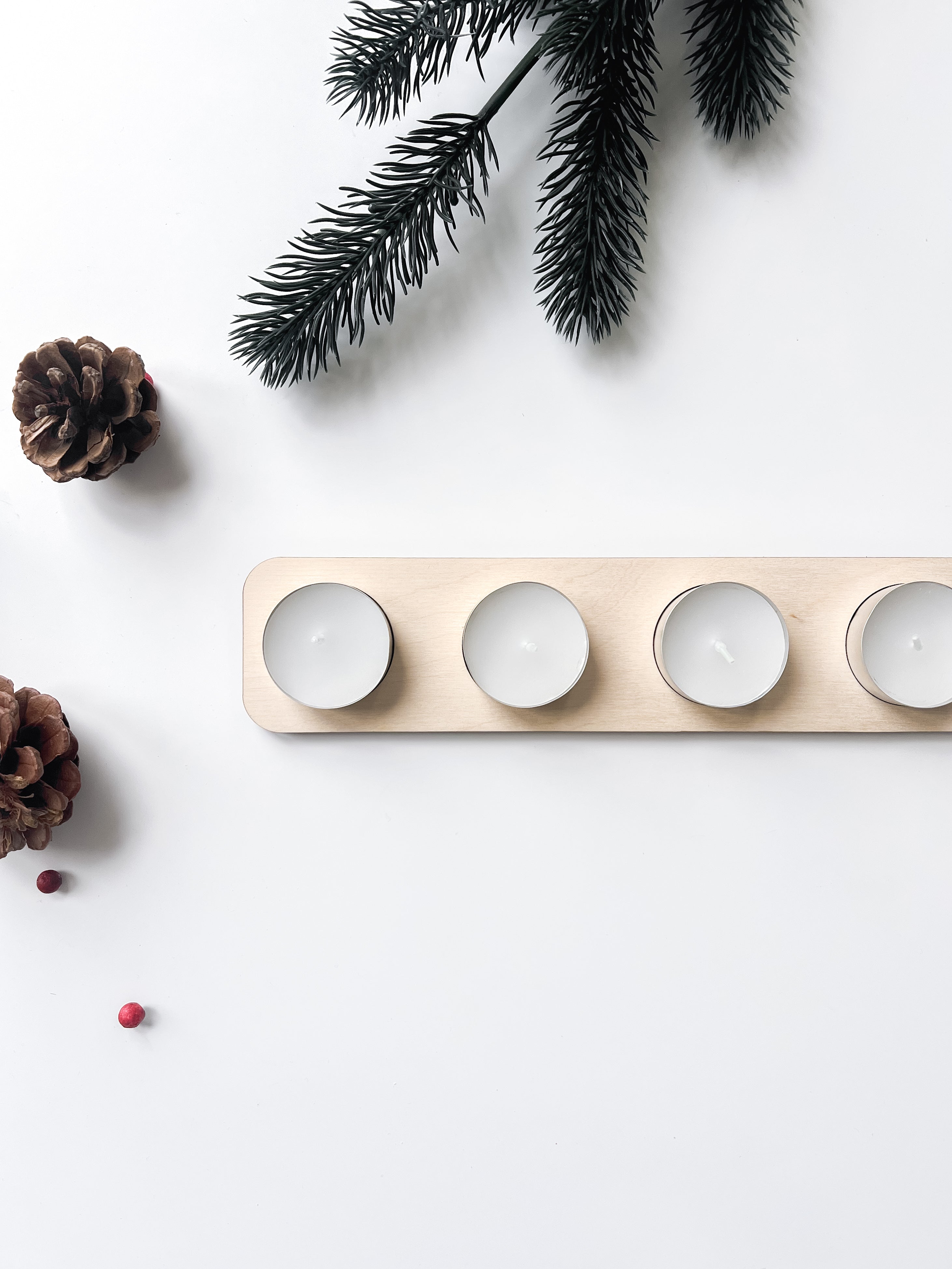 Adventskranz aus Holz - little lights