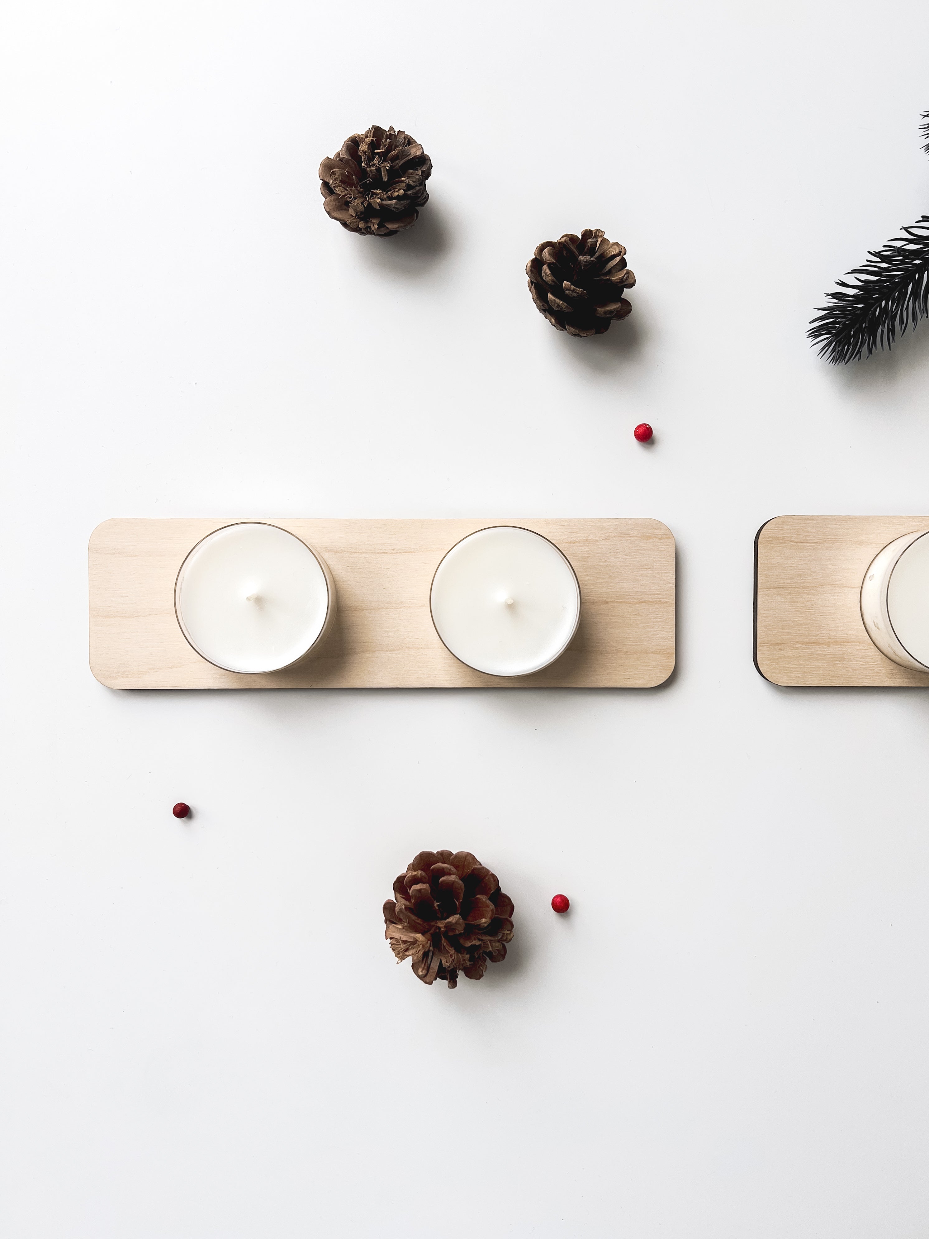 Adventskranz 2er Set - Holz