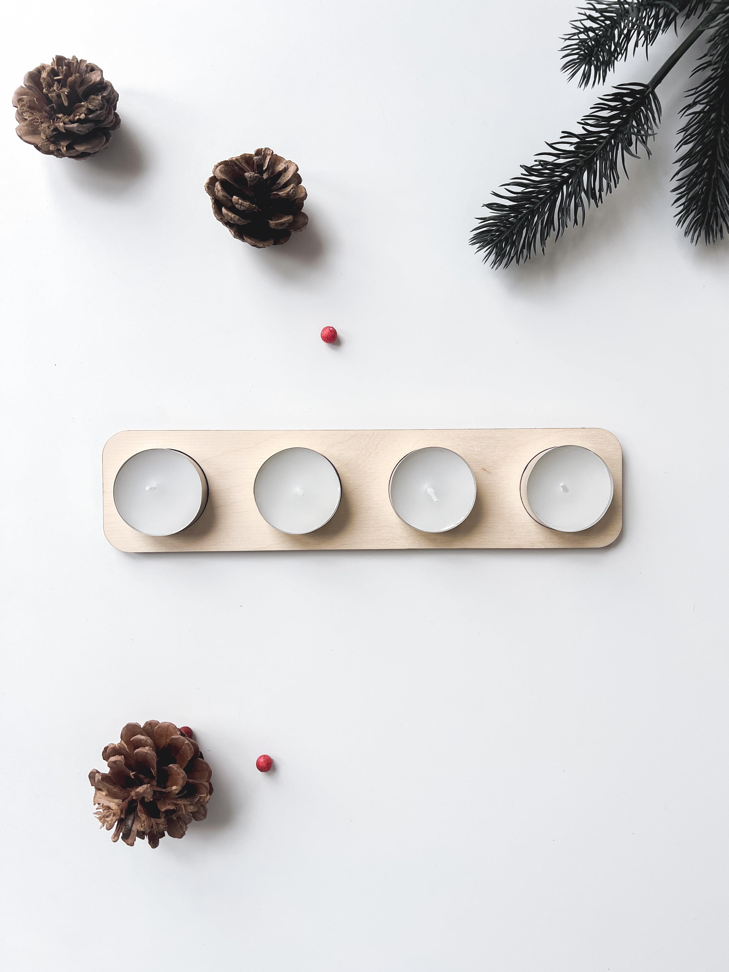 Adventskranz aus Holz - little lights