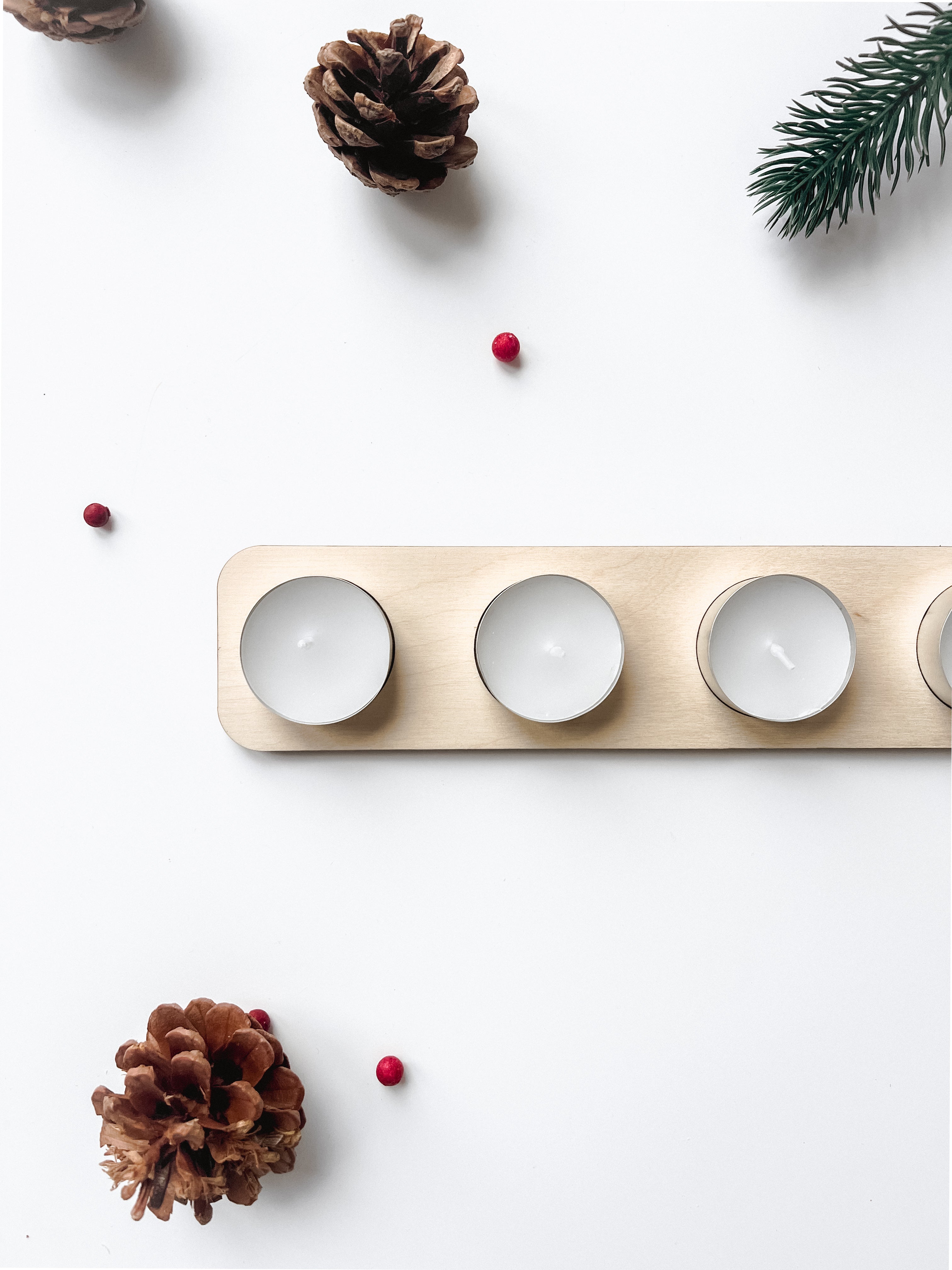 Adventskranz aus Holz - little lights