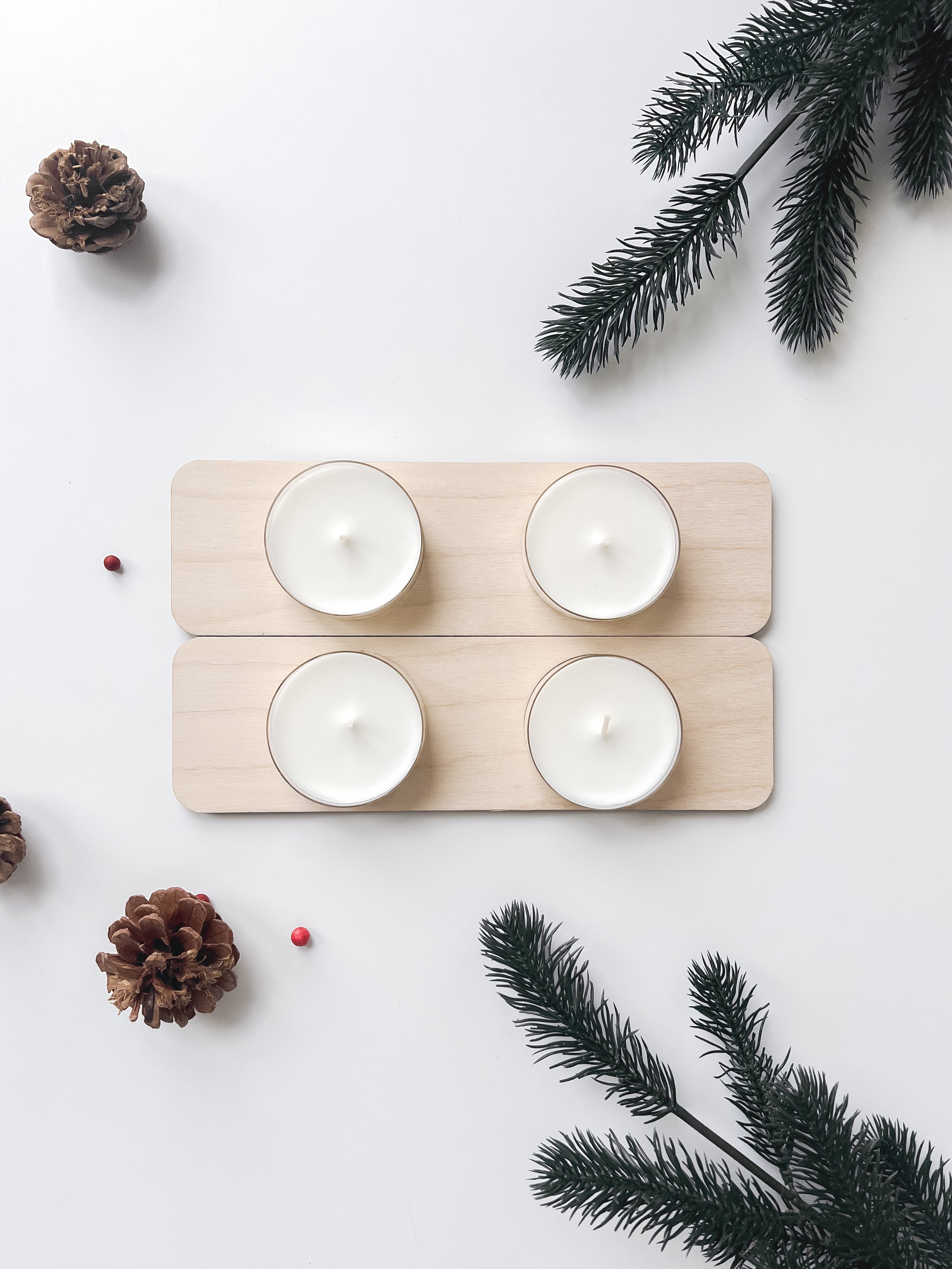 Adventskranz 2er Set - Holz