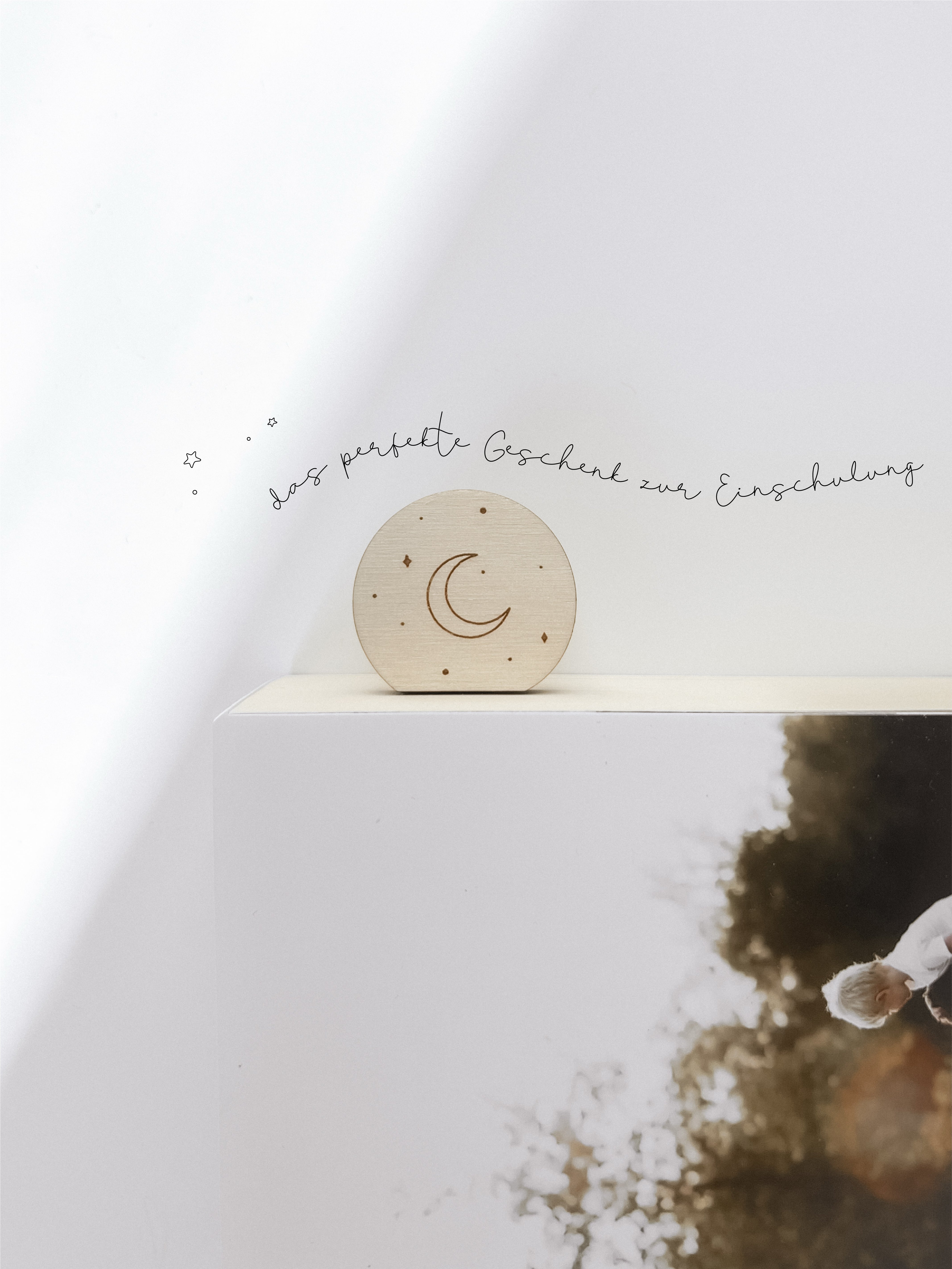Lesezeichen Holz - kleiner Mond